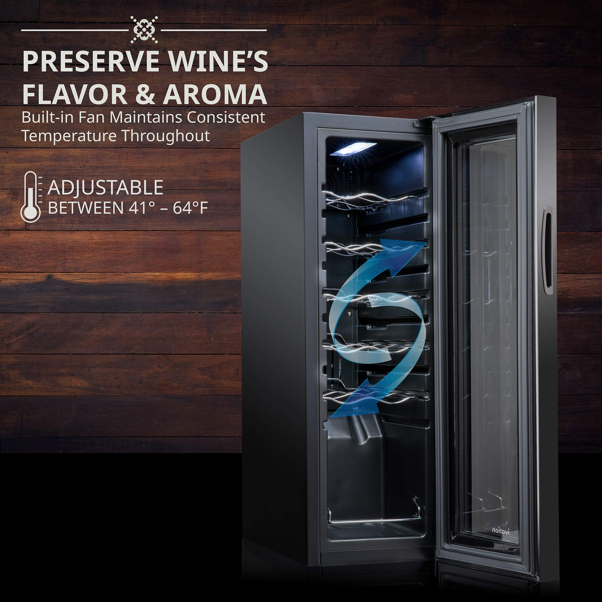 【Appliances】Ivation 12 Bottle Compressor Wine Cooler Refrigerator w/Lock, Large Freestanding Wine Cellar