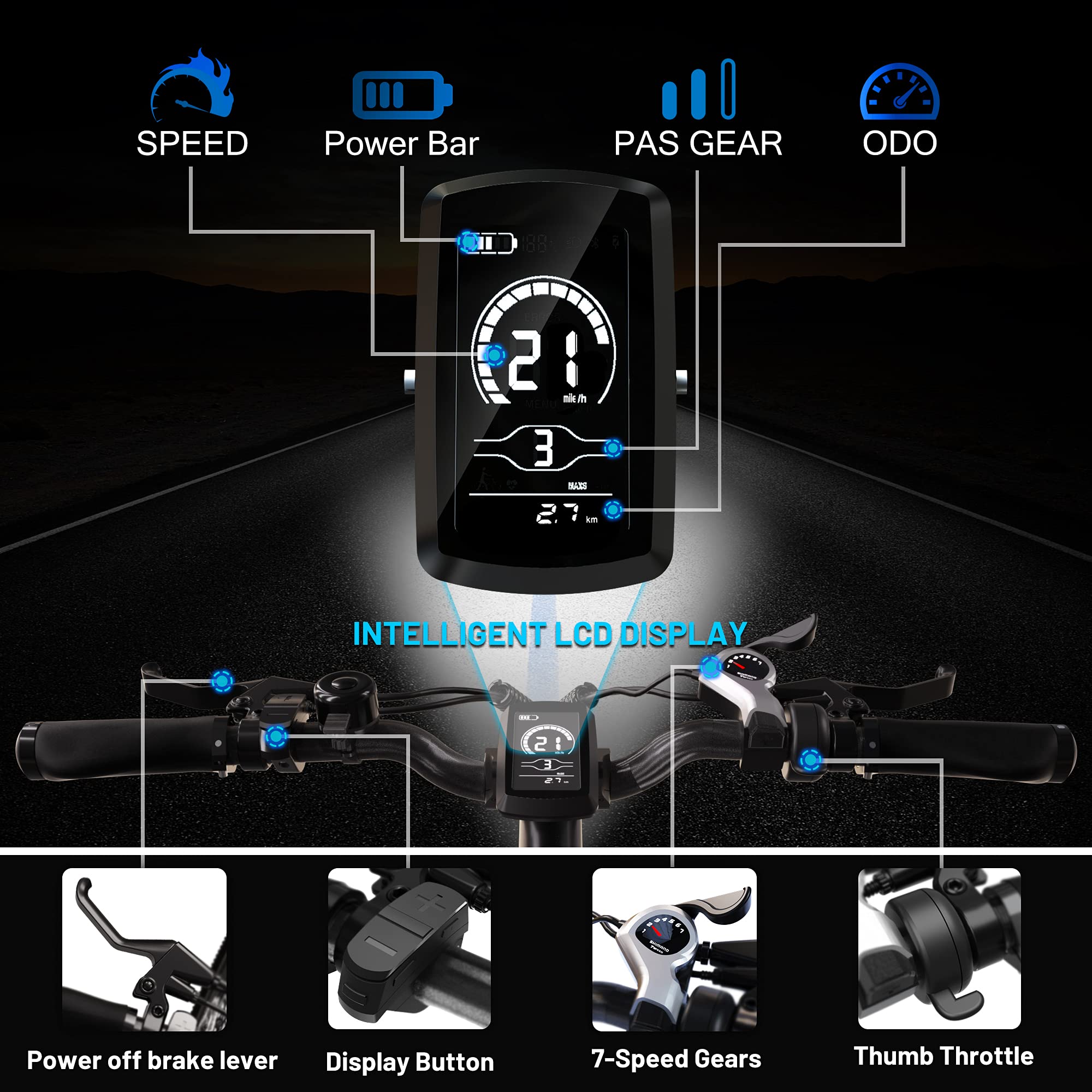 【Sports&Outdoors】Electric Bike for Adults Climber - 48V 12Ah Battery 26