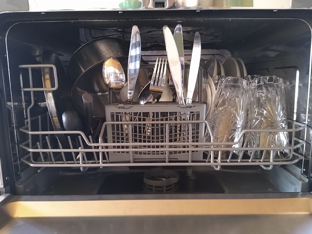 【Appliances】Countertop Dishwasher with 6 Place Settings, 6 Wash Cycles and Silverware Basket