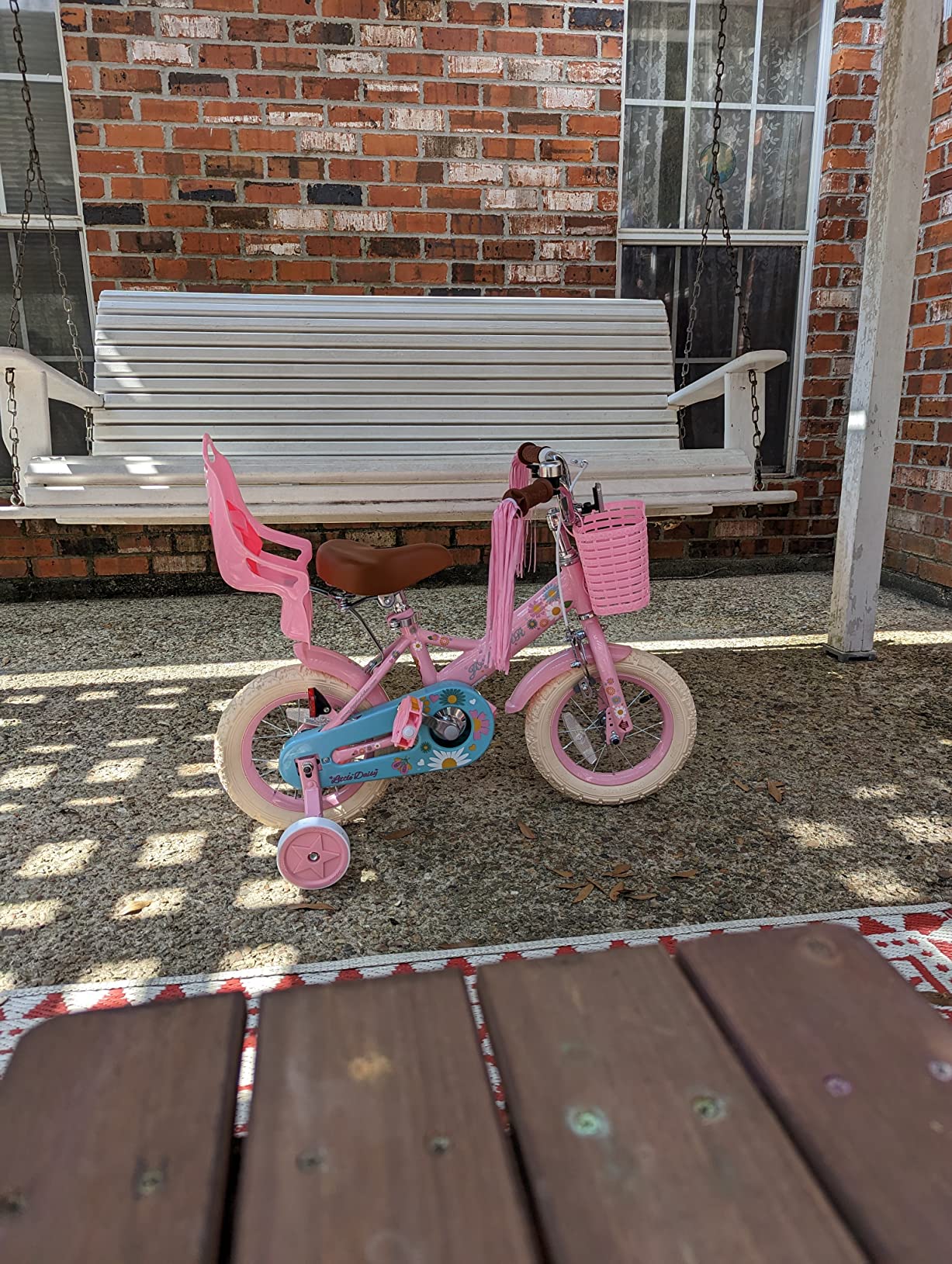 【Sports&Outdoors】Little Daisy Kids Bike for 2-9 Years Girls with Training Wheels & Front Handbrake