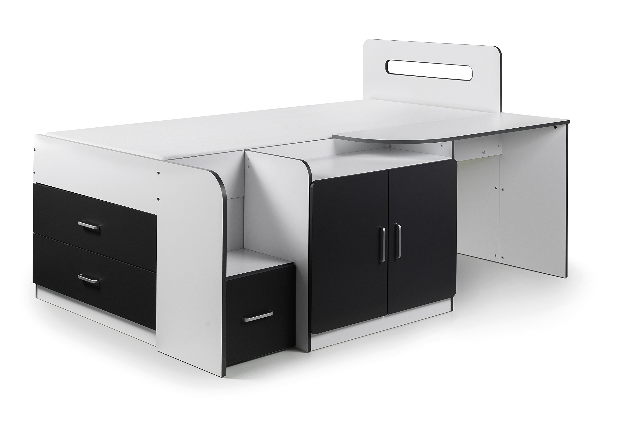 【Furniture】Julian Bowen Cookie Cabin Bed , White/Charcoal, Single