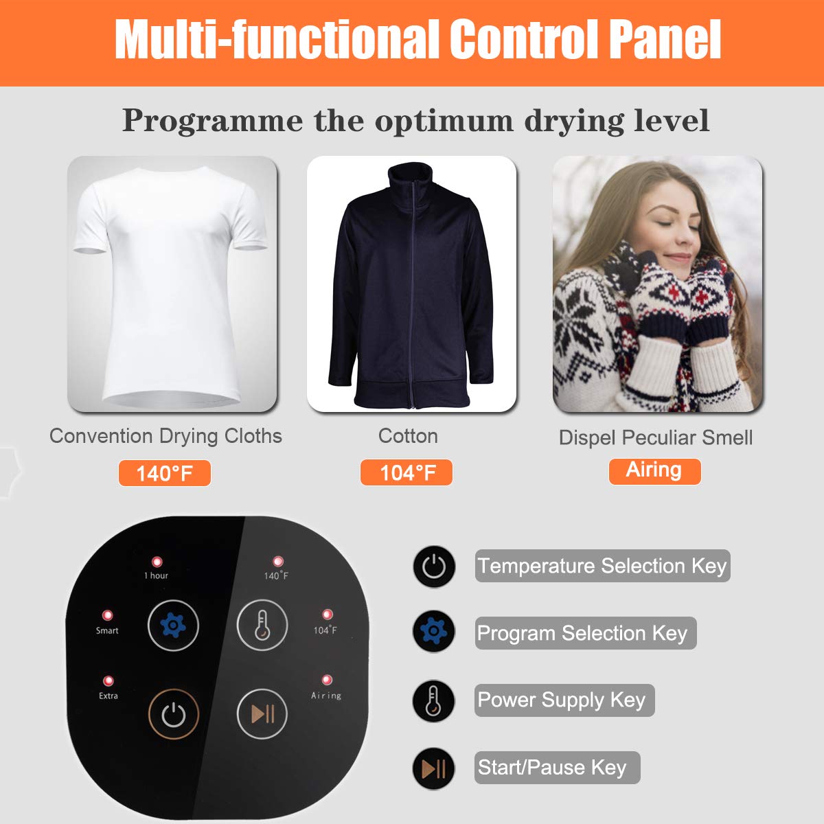 【Appliances】COSTWAY 1700W Electric Portable Clothes Dryer, 13.2 lbs Capacity Front Load Compact Tumble Laundry Dryer