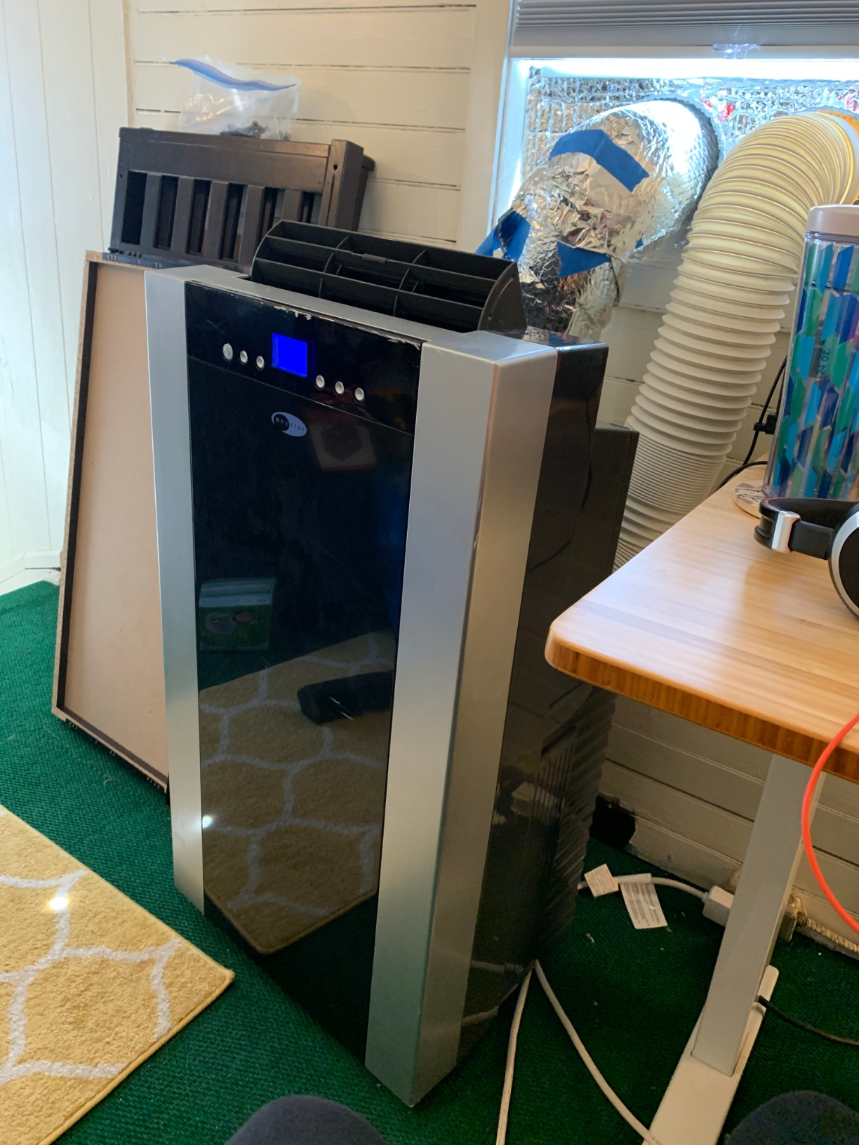 【Appliances】14,000 BTU Dual Hose Portable Air Conditioner with Dehumidifier & Fan for Rooms Up to 500 Square Feet