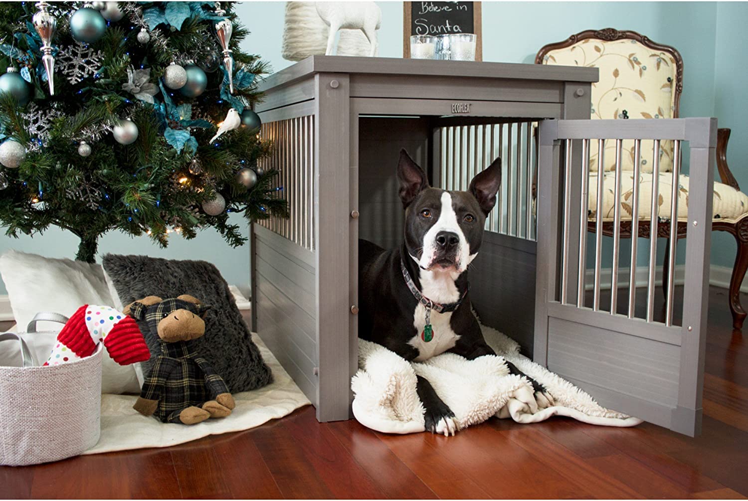 【Home&Garden】Pet CrateEnd Table, X-Large, Antique White