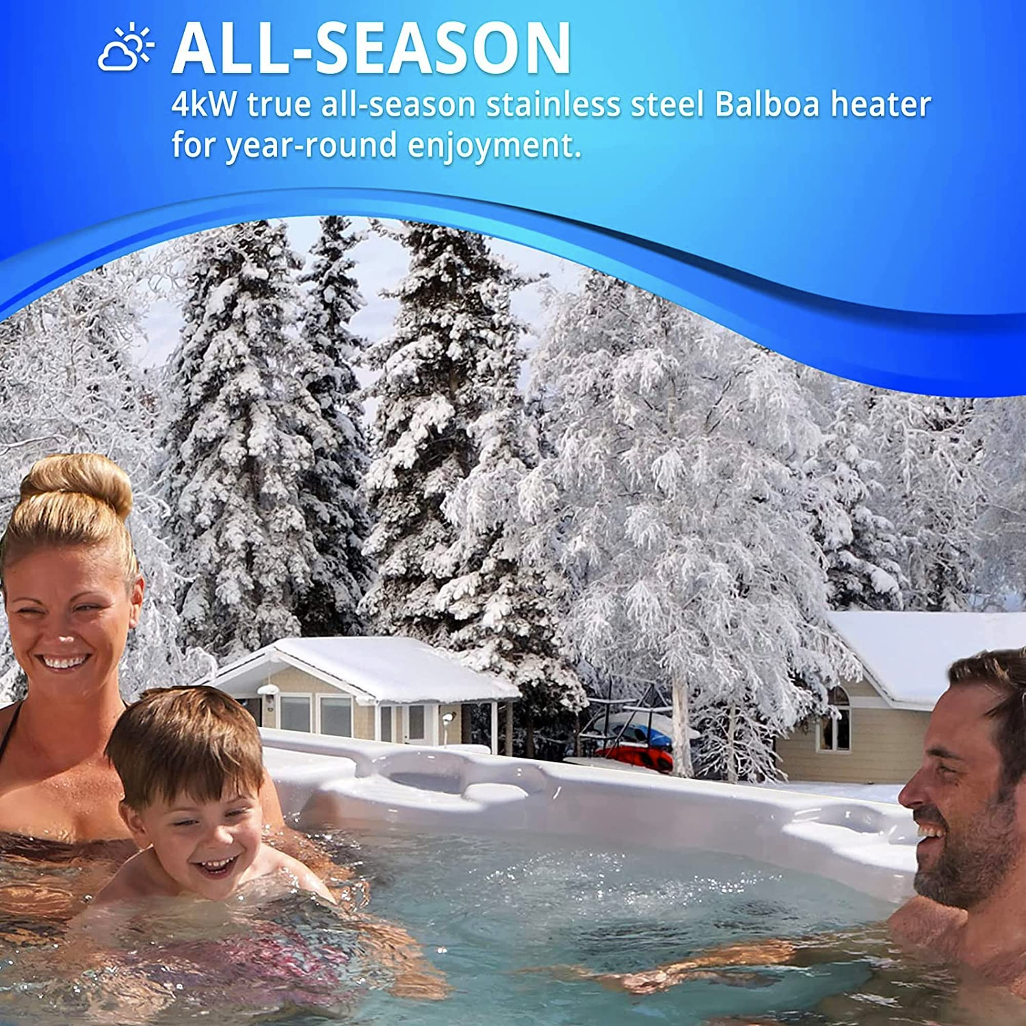 【Sports&Outdoors】40-Jet Edgewater EX Hot Tubs, Seats 5-6, with Lounger, Driftwood