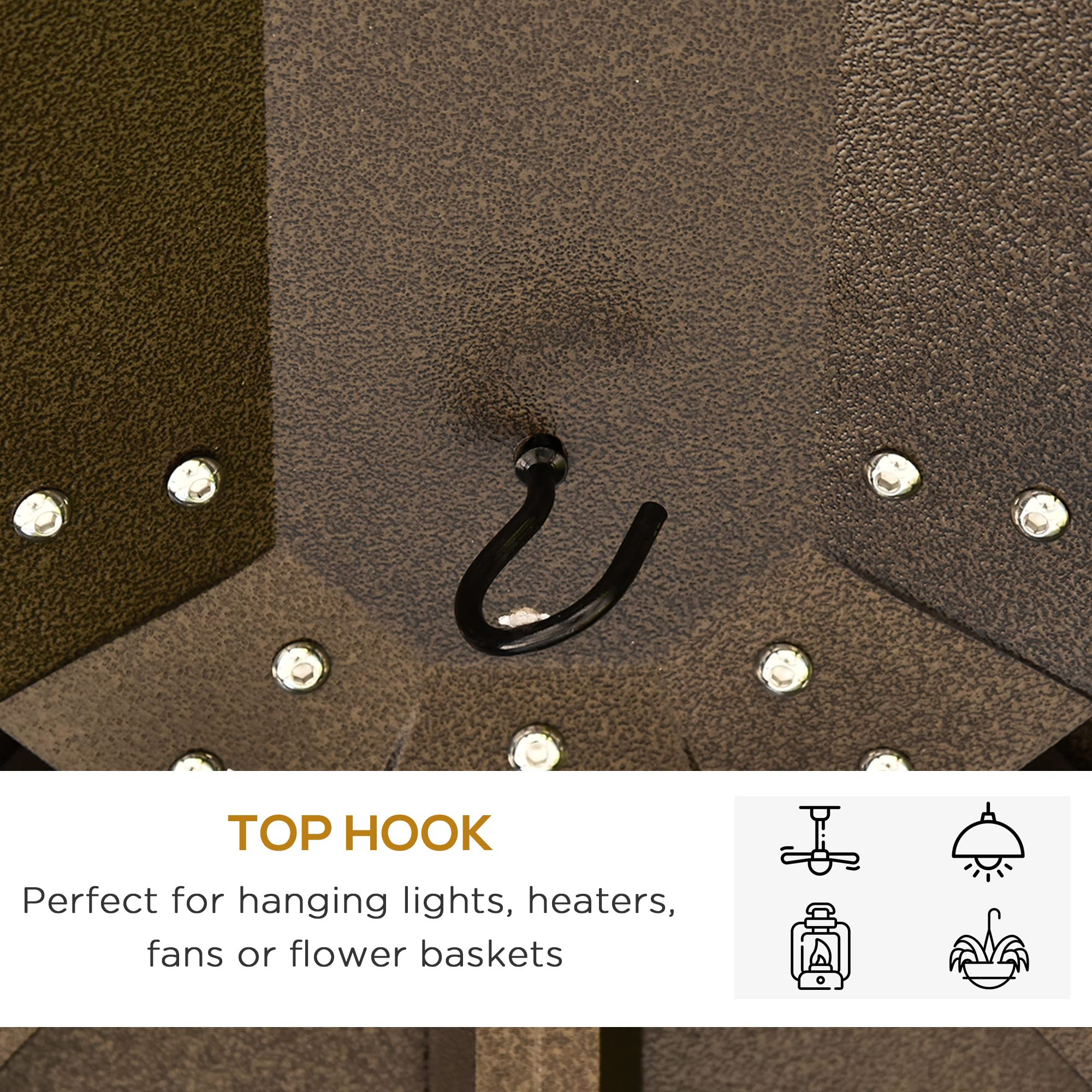 【Gazebo】Deluxe Steel Hardtop Patio Gazebo Garden Sun Shelter Aluminum Frame Heavy Duty Outdoor Pavilion