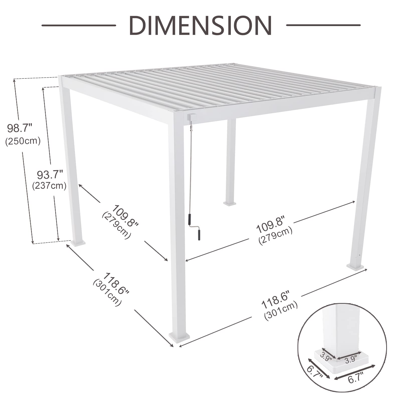 【Home&Garden】10'x10' Sun Shade Aluminum Pergola Rainproof Gazebo with Adjustable Roof