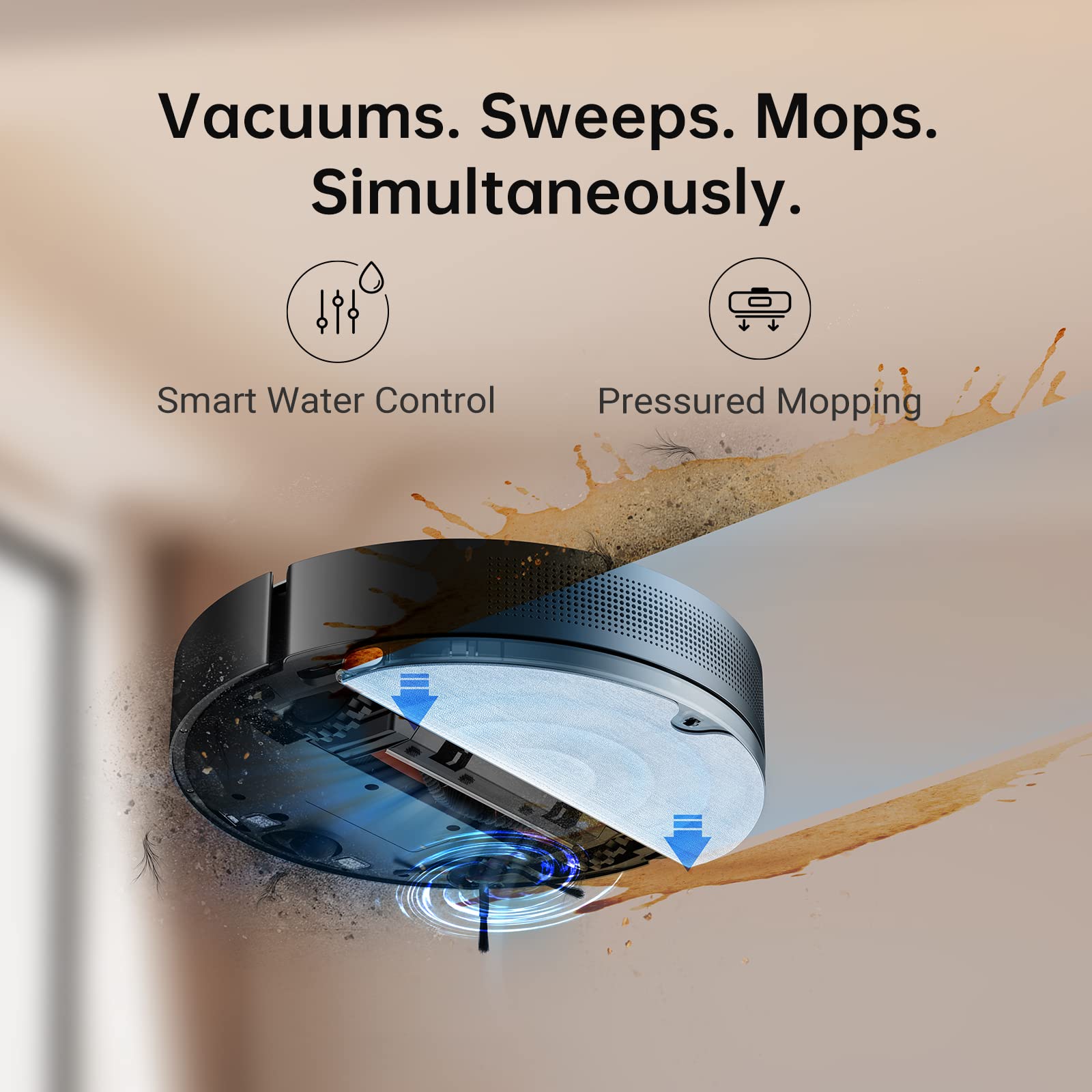 【Appliances】Robot Vacuum, Robotic Vacuum with 4000Pa Strong Suction for Pet Hair, Carpets Hard Floor