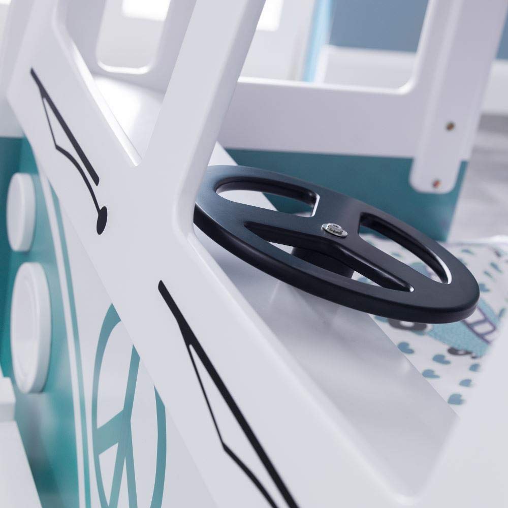 【Furniture】Wooden Kids Theme Bunk, Campervan Bunk Bed - 3ft Single with 2 Pocket Sprung Mattresses