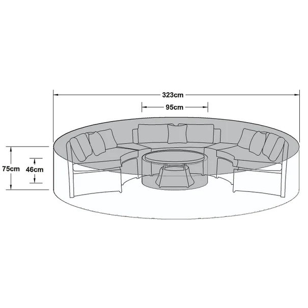 【Home&Garden】Garden Furniture Juliet Grey Half Moon Sofa Set