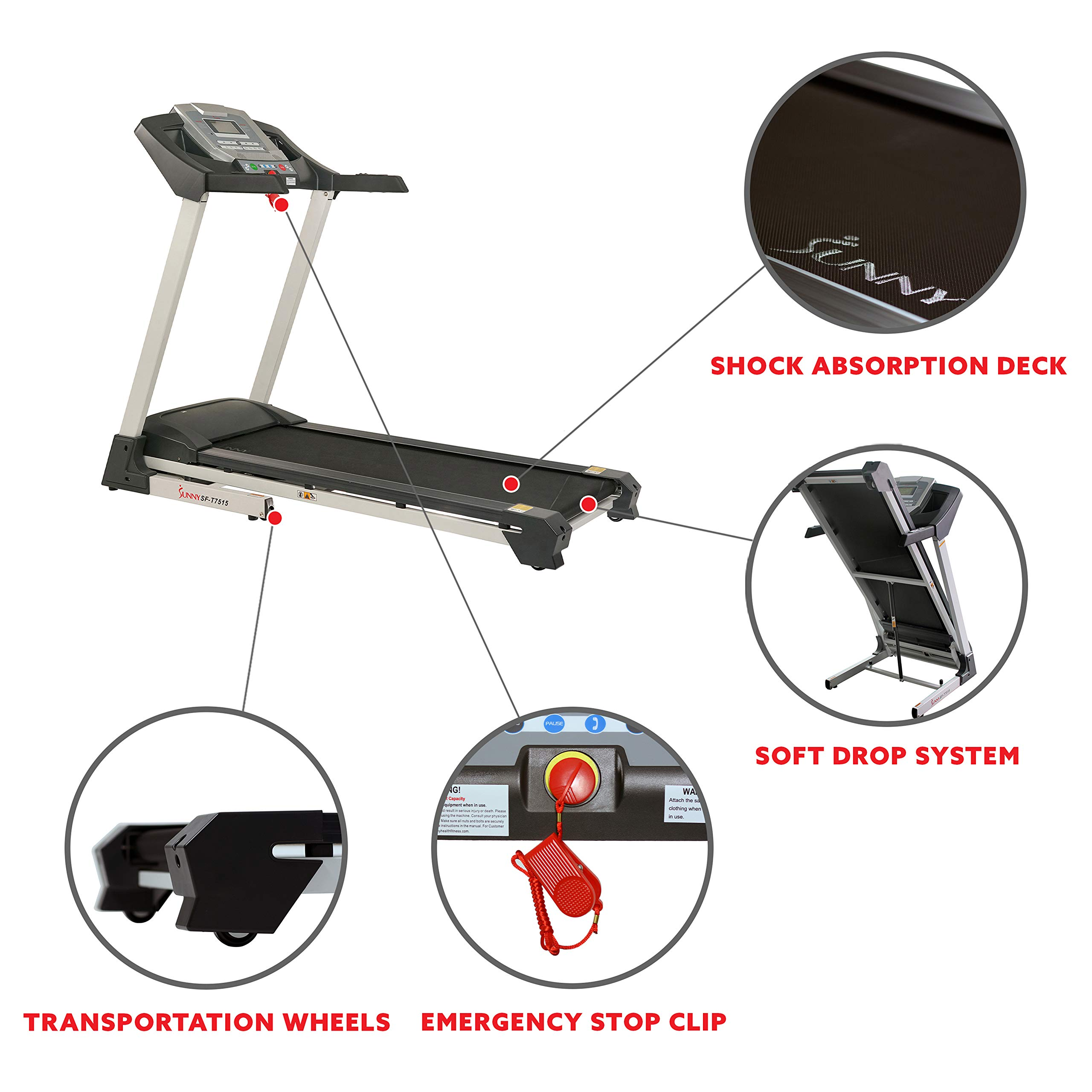 【Sports&Outdoors】Smart Treadmill with Auto Incline, Speakers, Bluetooth, LCD & Pulse Monitor, Phone Function