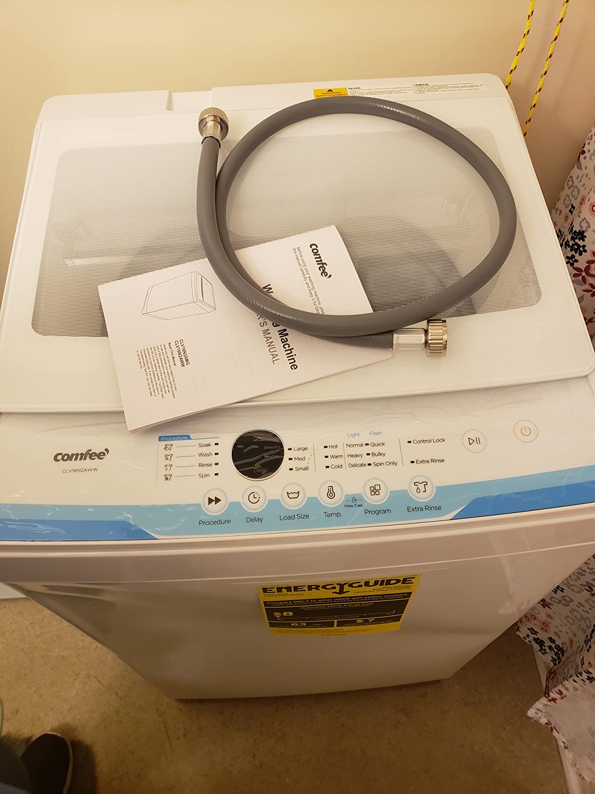 【Appliances】COMFEE’ 1.6 Cu.ft Portable Washing Machine, 11lbs Capacity Fully Automatic Compact Washer