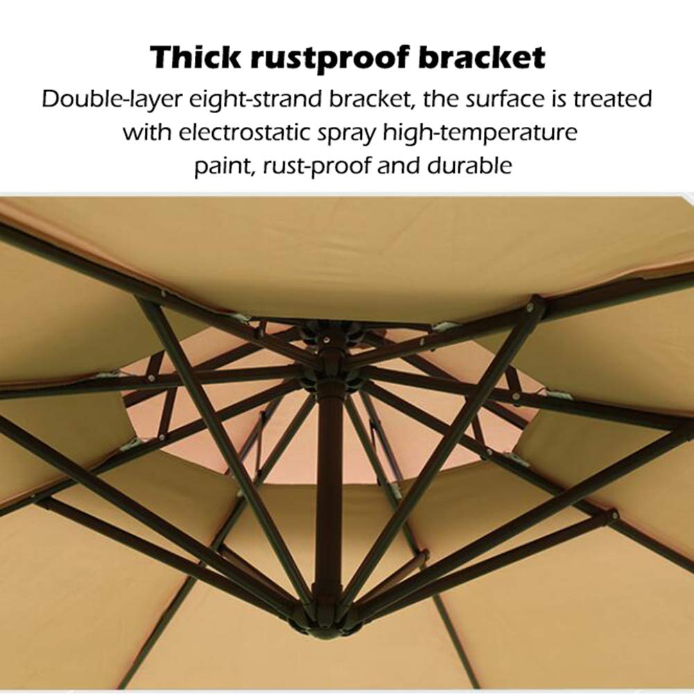 【Home&Garden】Patio Umbrella, 9Ft Cantilever Outdoor Terrace Hanging Umbrella, Stylish Double Top