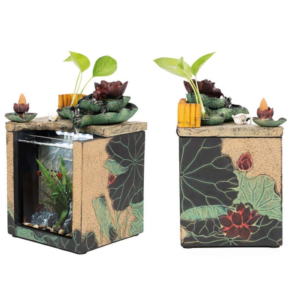 【Pet】Small Landscape Fish Tank Desktop & Water Decoration Office Mini Landscape Living Room