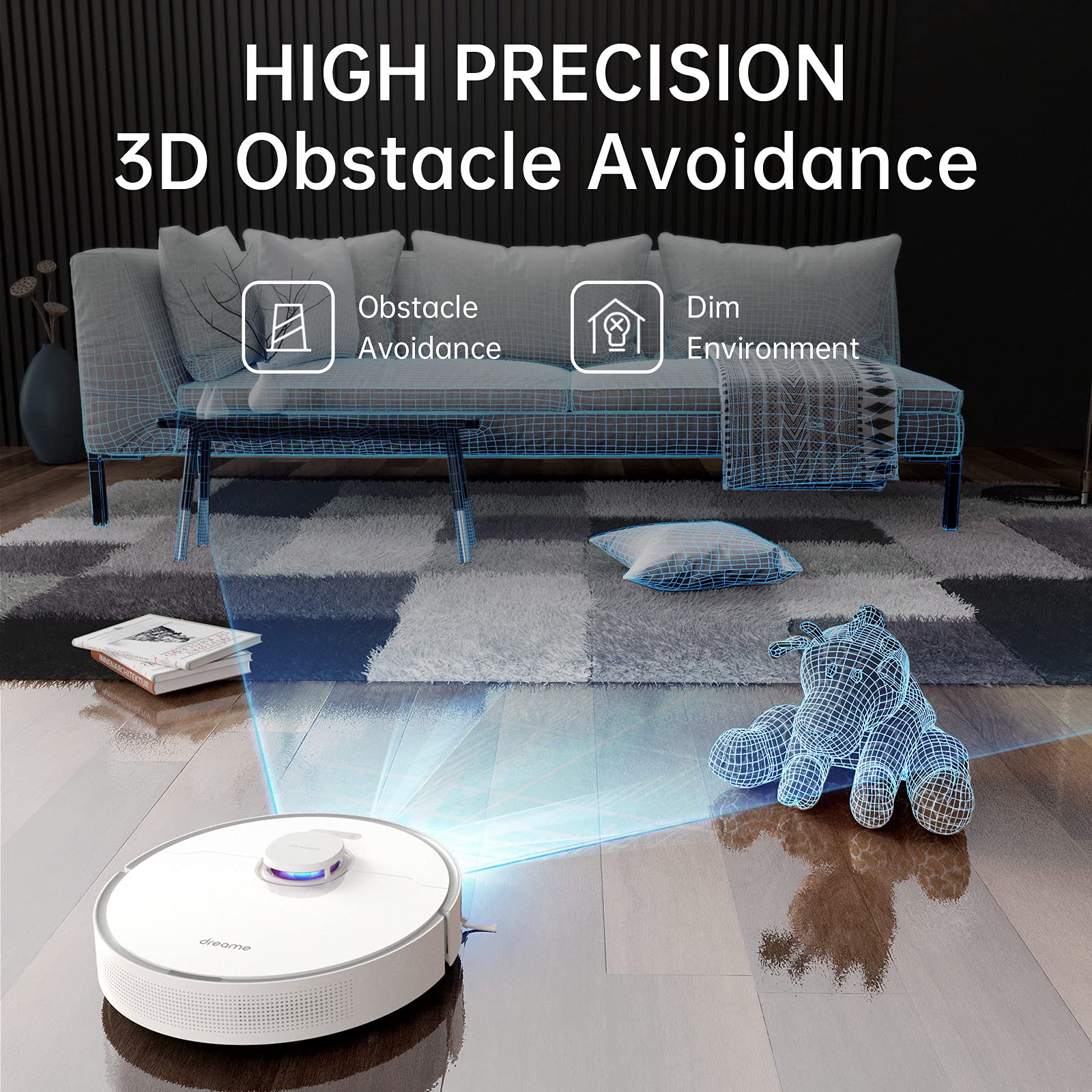 【Appliances】Robot Vacuum, Robotic Vacuum with 4000Pa Strong Suction for Pet Hair, Carpets Hard Floor