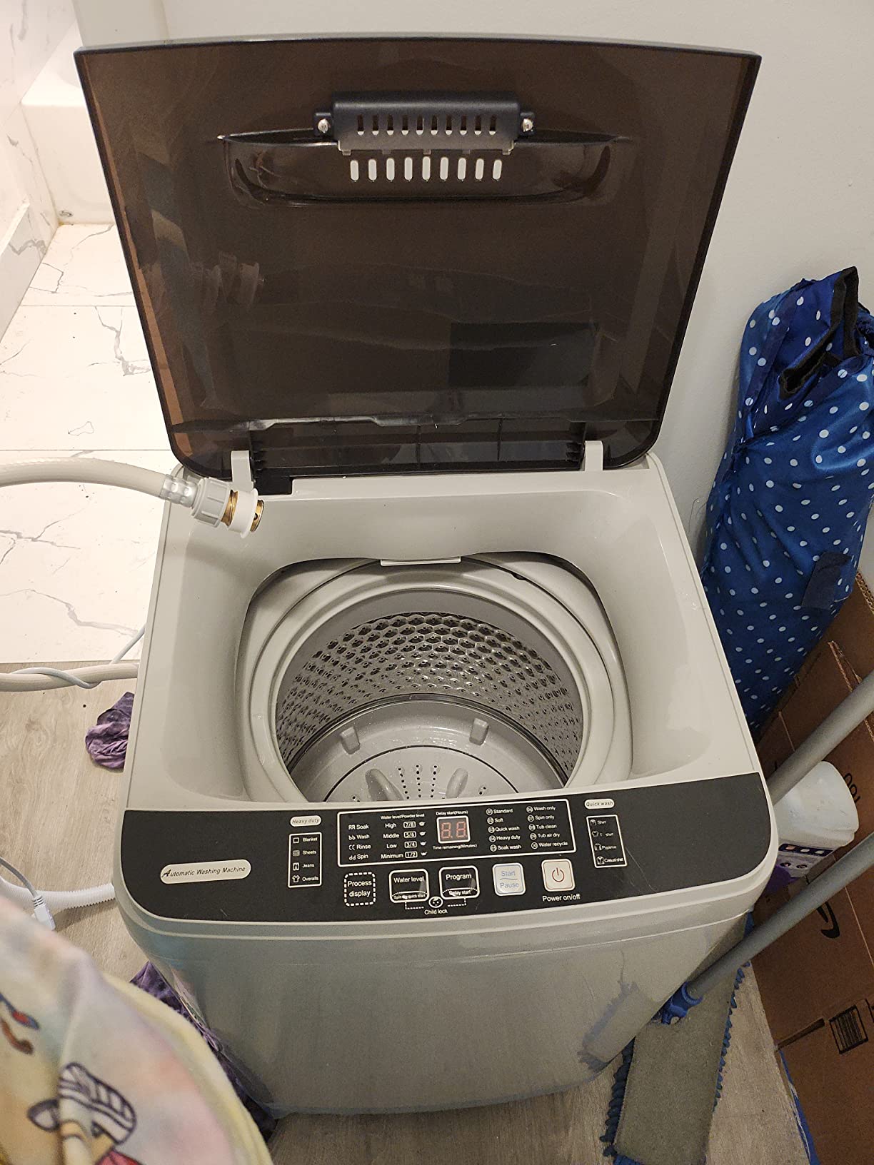 【Appliances】Portable Washer Nictemaw 17.8Lbs Capacity Full-Automatic Washer Machine 1.9 Cu.ft