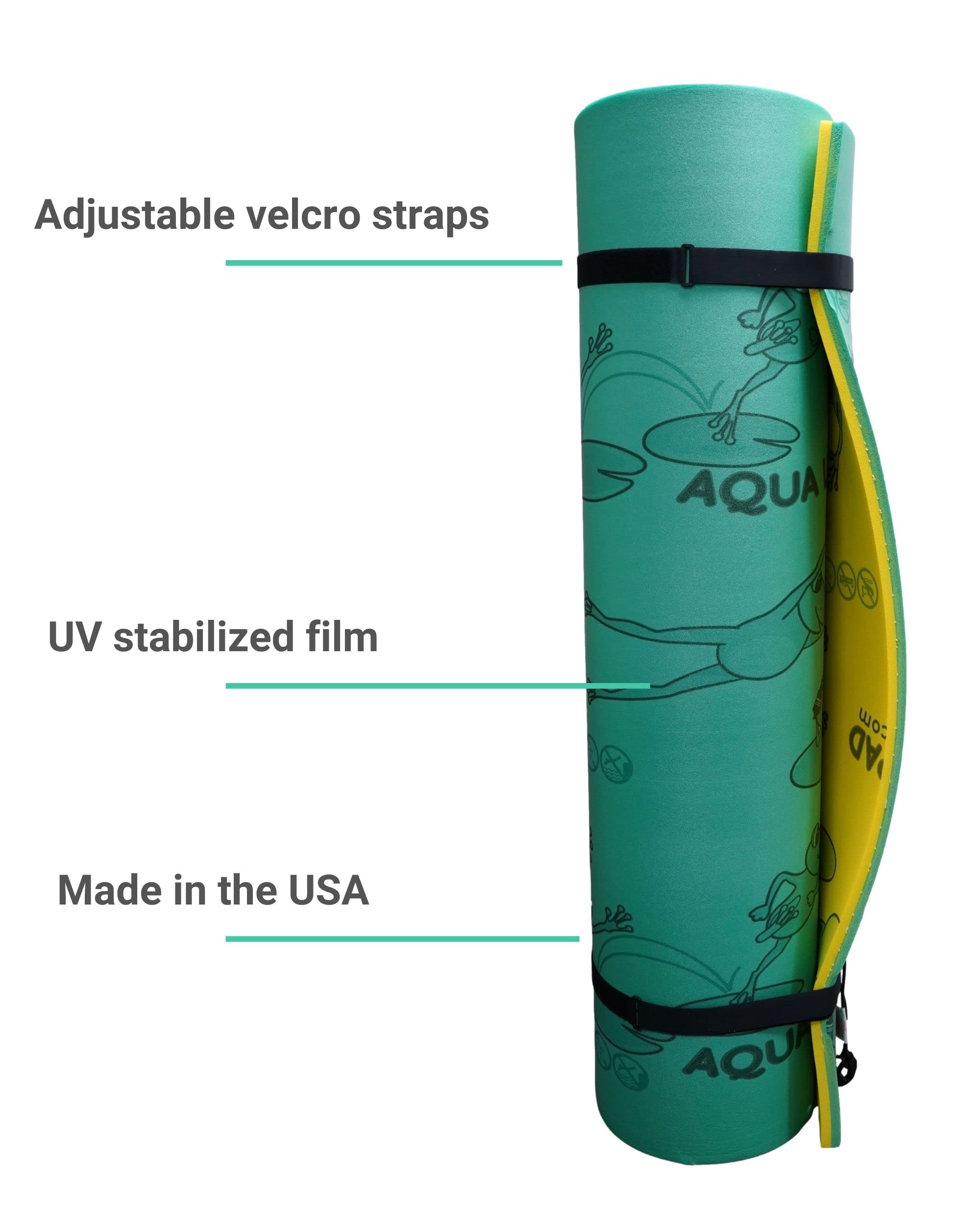 【Sports&Outdoors】Lily Pad Original Floating Water Mat, 2 Layer FlexCore Green / Yellow Foam Raft