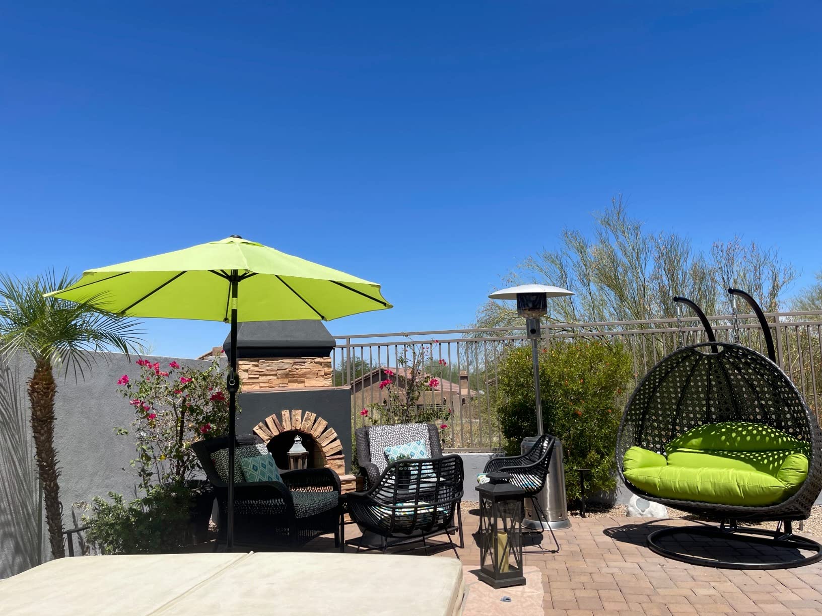 【Furniture】2 Person Hanging Double Swing Chair, X-Large Wicker Rattan Egg Chair with Stand and Cushion