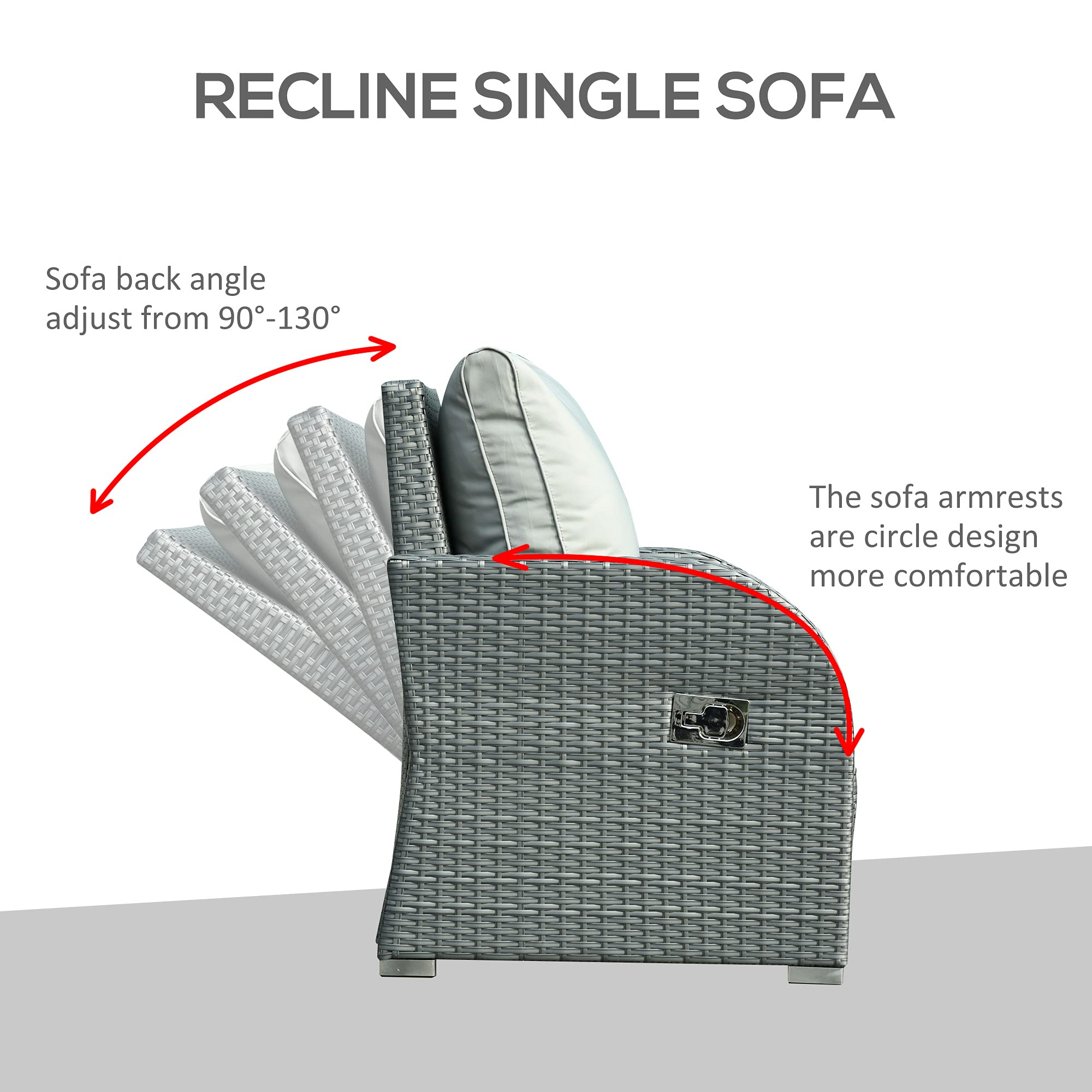 【Furniture】6-PCs Patio Furniture Set Outdoor Wicker Sofa Set with Tea Table Gas Spring & Soft Cushion