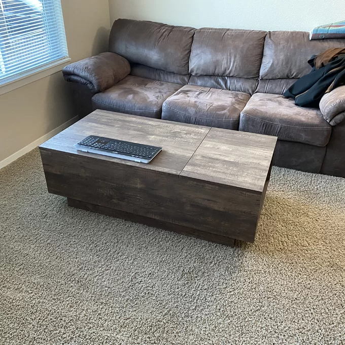 【Furniture】Kianna Lift Top Block Coffee Table with Storage