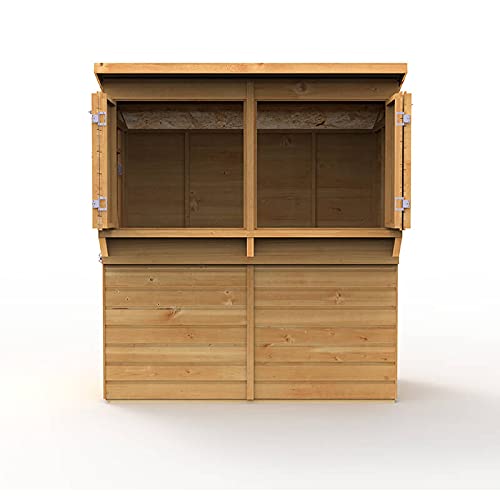 【Home&Garden】【BS】Outdoor Garden Bar, 6' x 3' Forest Wooden Shiplap Pent Garden Bar