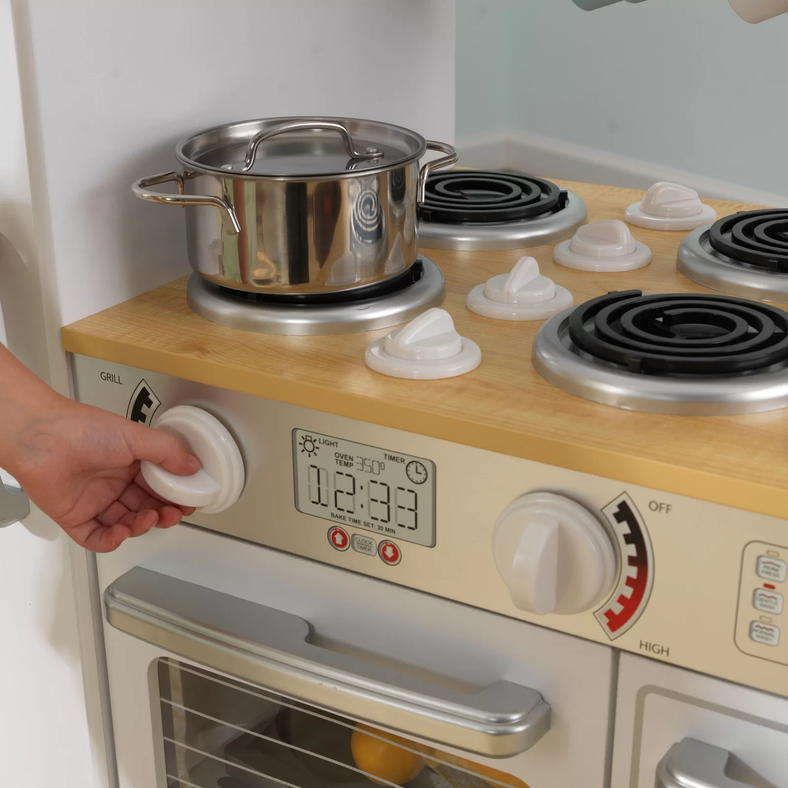 【Baby&Kids】Uptown White Wooden Play Kitchen with Play Phone & Chalkboard