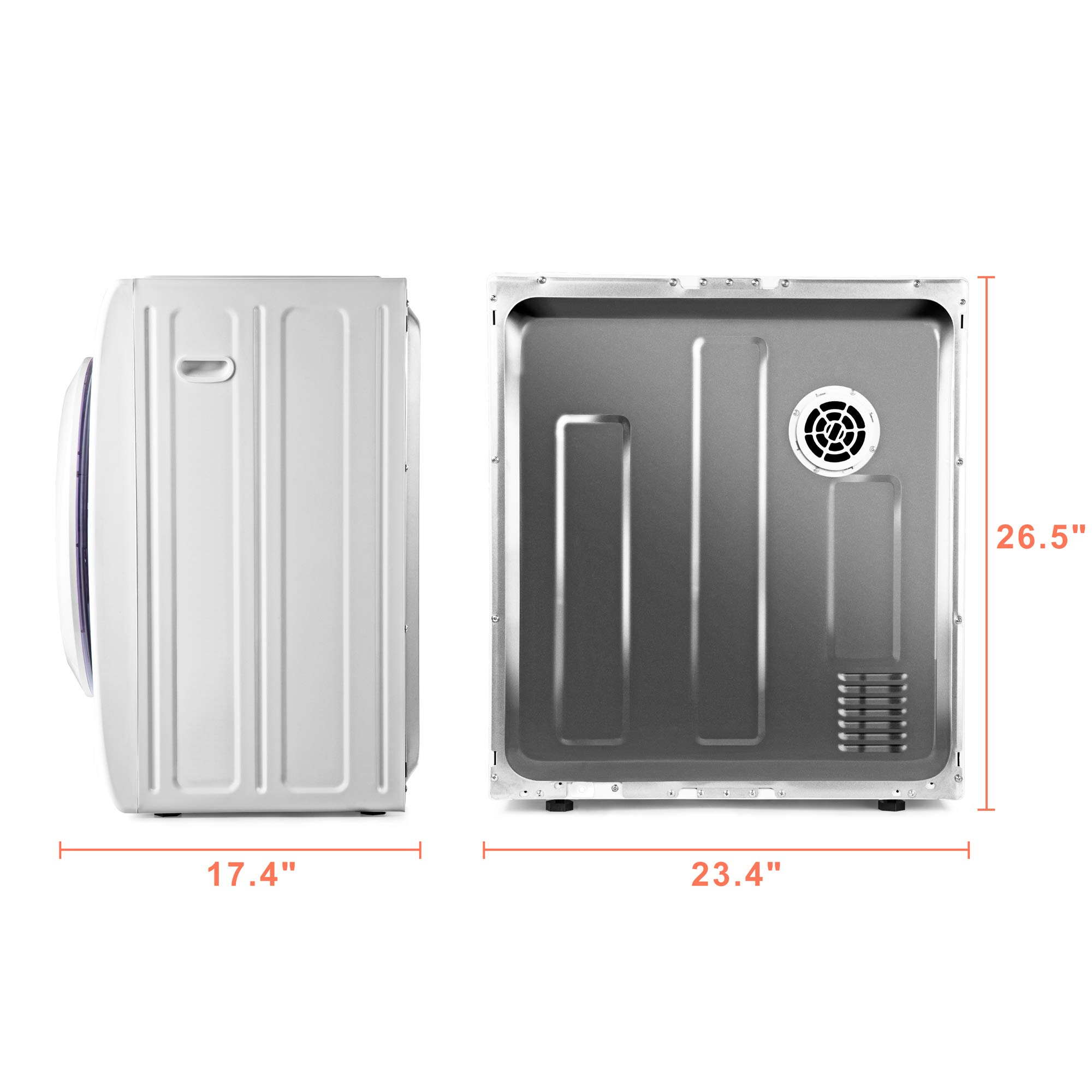 【Appliances】Euhomy Compact Laundry Dryer, 2.65 cu ft Front Load Stainless Steel Clothes Dryers