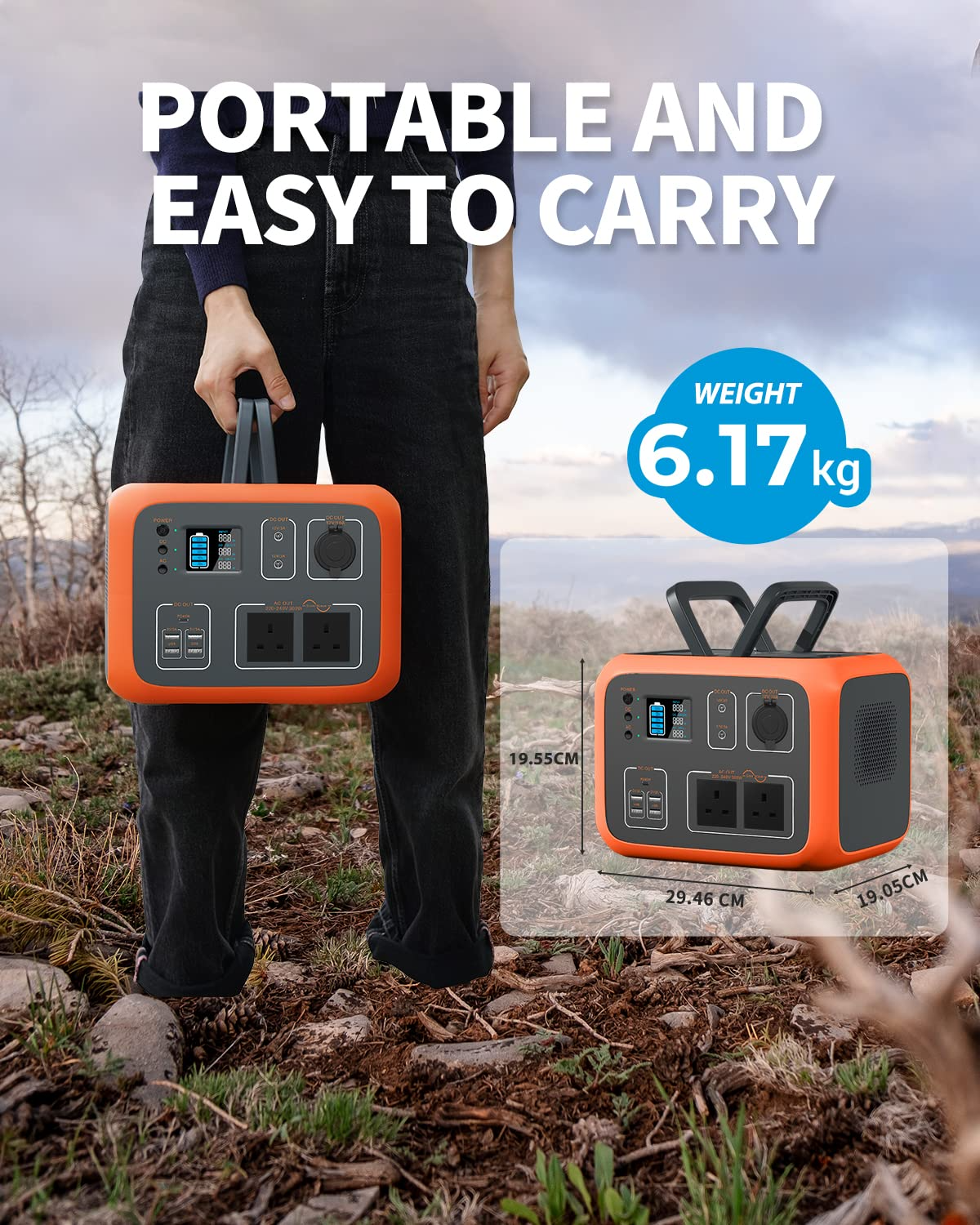 【Appliances】Portable Power Station 500Wh Solar Generator 300W/230V AC Output, Wireless Charging