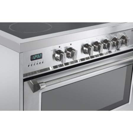【Appliances】36 Inch 5.0 Cu Ft Electric Range Oven 5 Burners Dual Center Element Black Ceramic Cooktop Convection