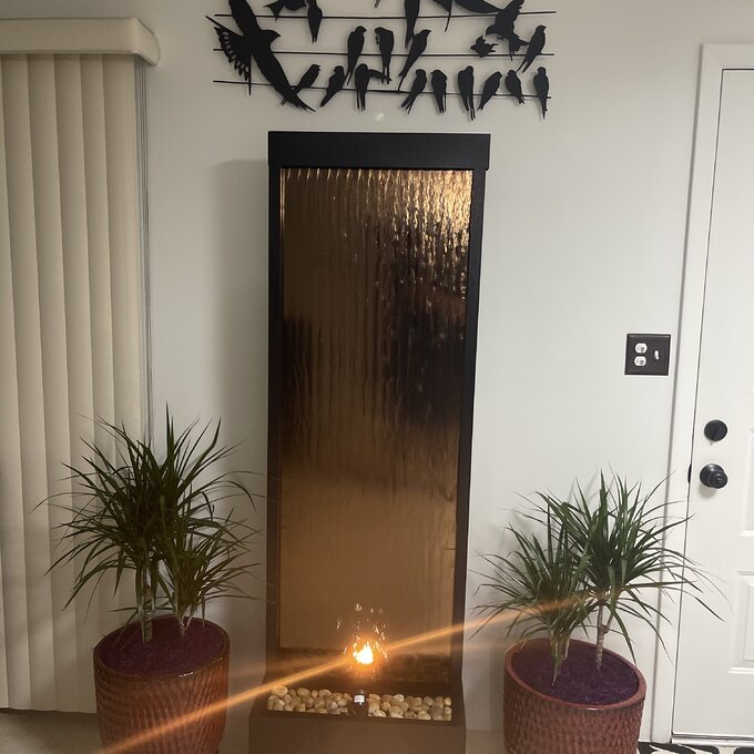 【Décor】Statesboro Metal Mirror Fountain with Light