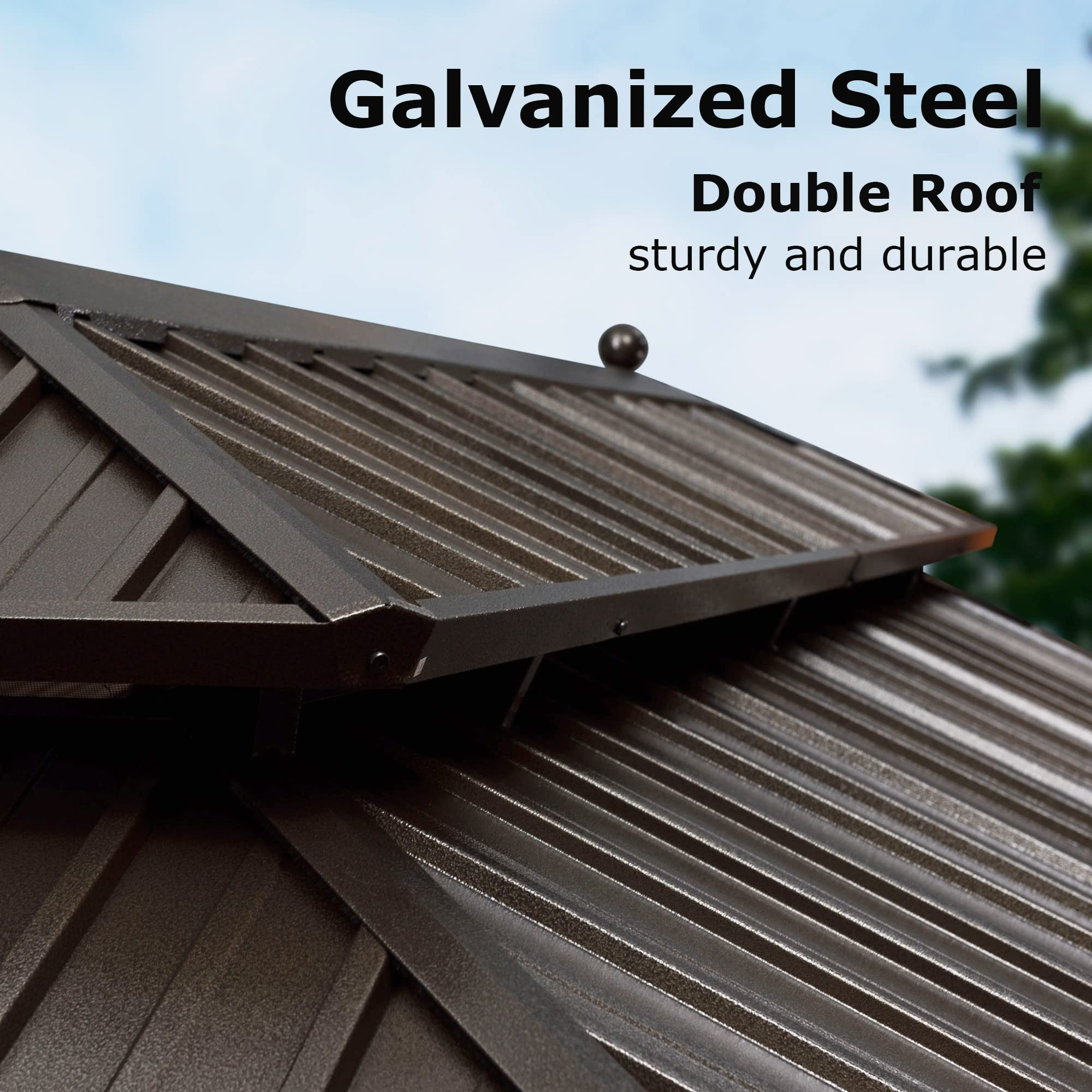 【Gazebo】Hardtop Gazebo Pavilion for Outdoor Deck Backyard Heavy Duty Sunshade Large Metal Patio