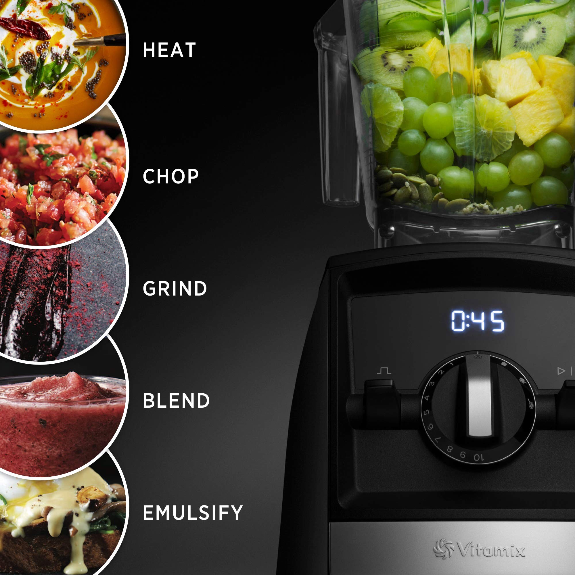 【Appliances】Smart Blender, Professional-Grade, 64 oz. Low-Profile Container, Black