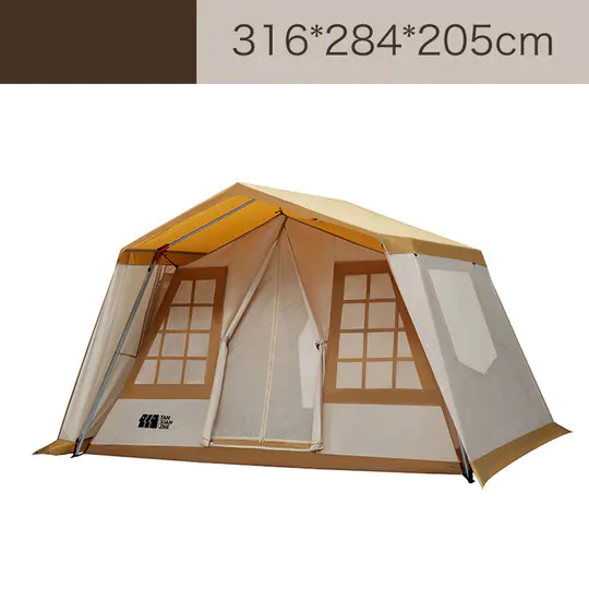 【Sports&Outdoors】Large Luxury Pyramid Family Tent Camping 5-8 Person Thick Vinyl Rainproof Windproof Fabric Hiking Tent