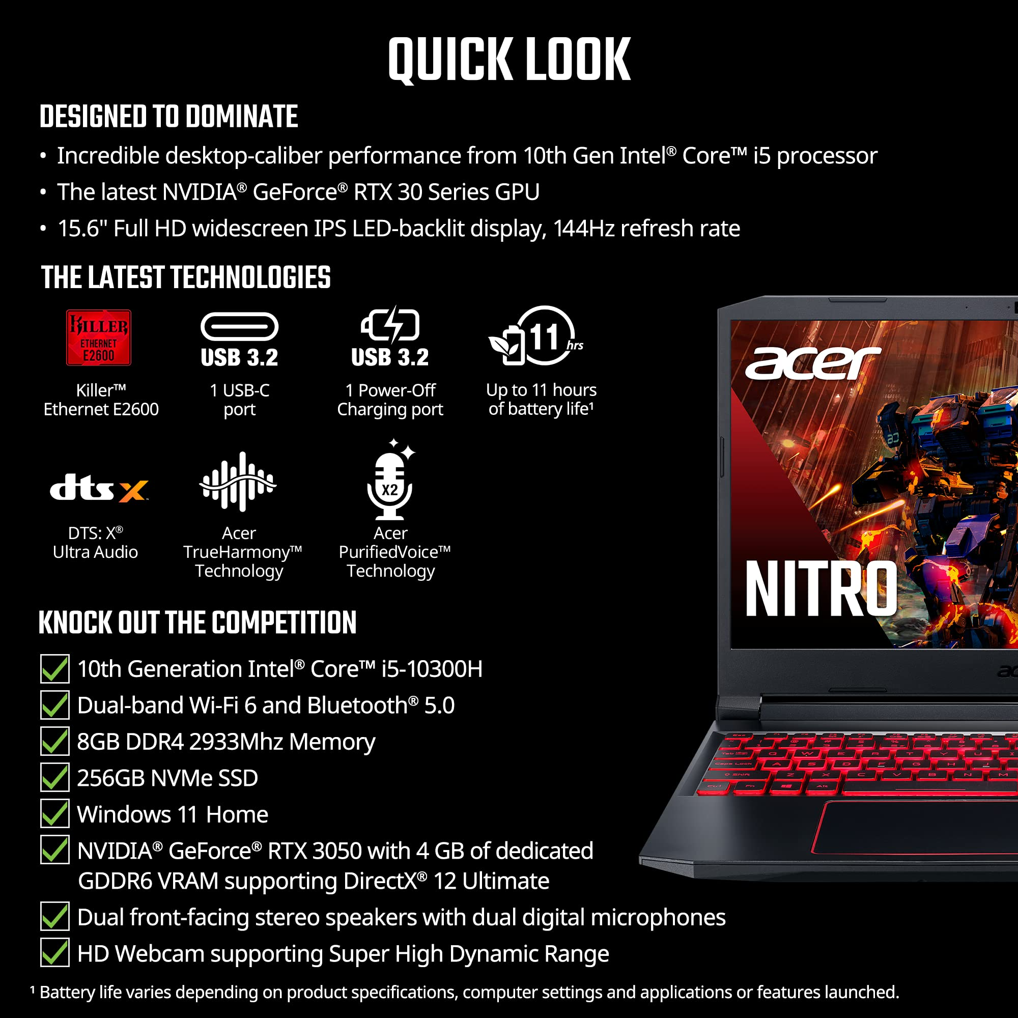 【Electronics】Gaming Laptop | Intel Core i5-10300H | 15.6