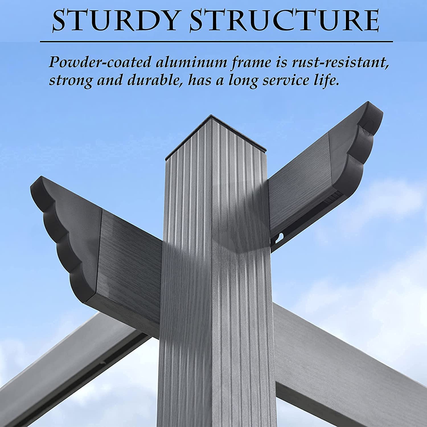 【Gazebo】10' X 12' outdoor retractable pergola，Modern Yard Grape Trellis PergolaGazebo