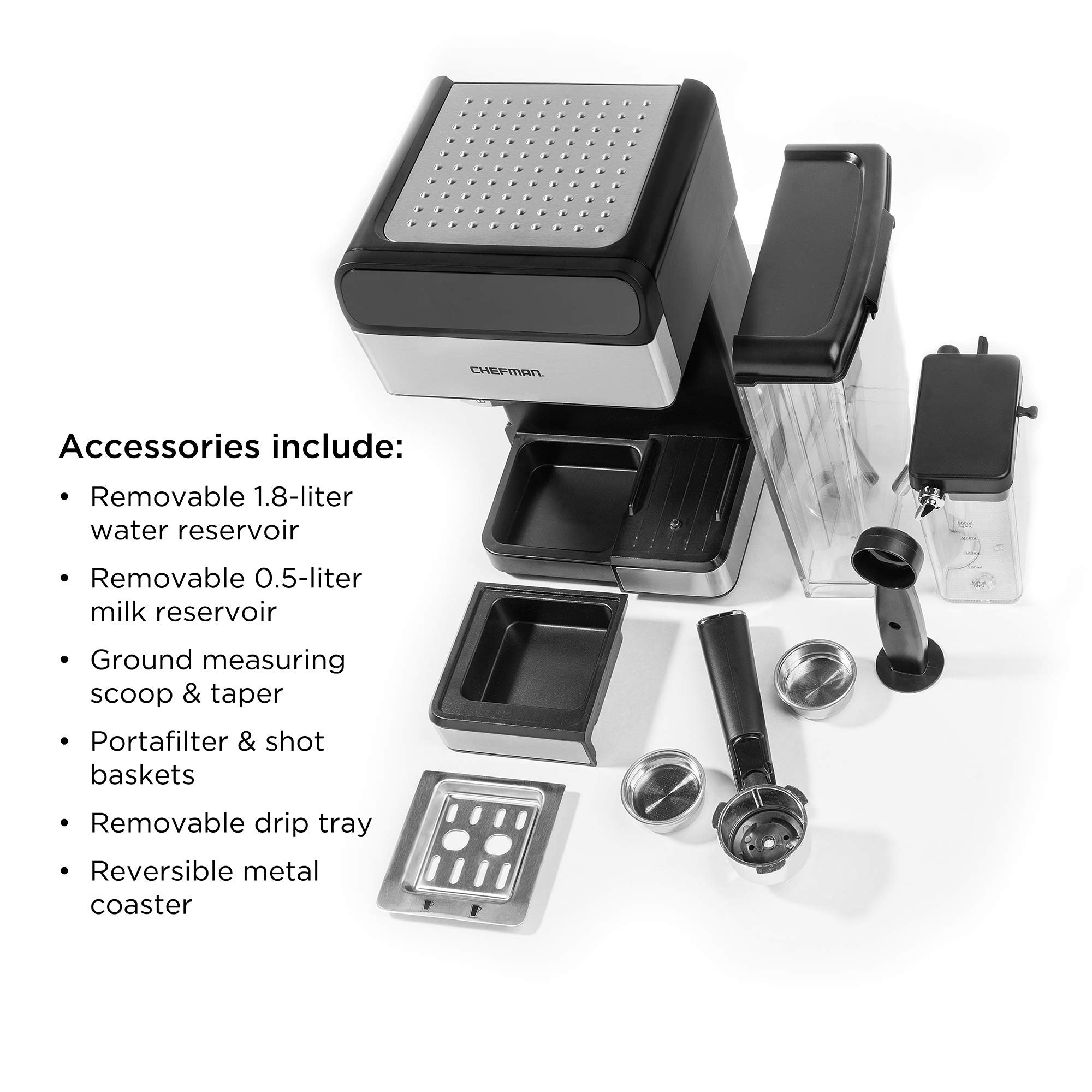 【Appliances】6-in-1 Espresso Machine, 15-Bar Pump, Built-In Milk Froth for Cappuccino & Latte Coffee