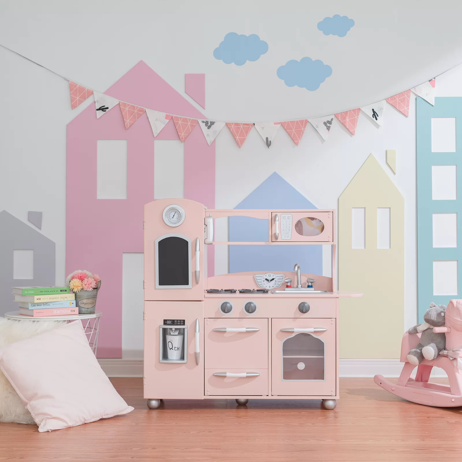 【Baby&Kids】Wooden Play Kitchen Set