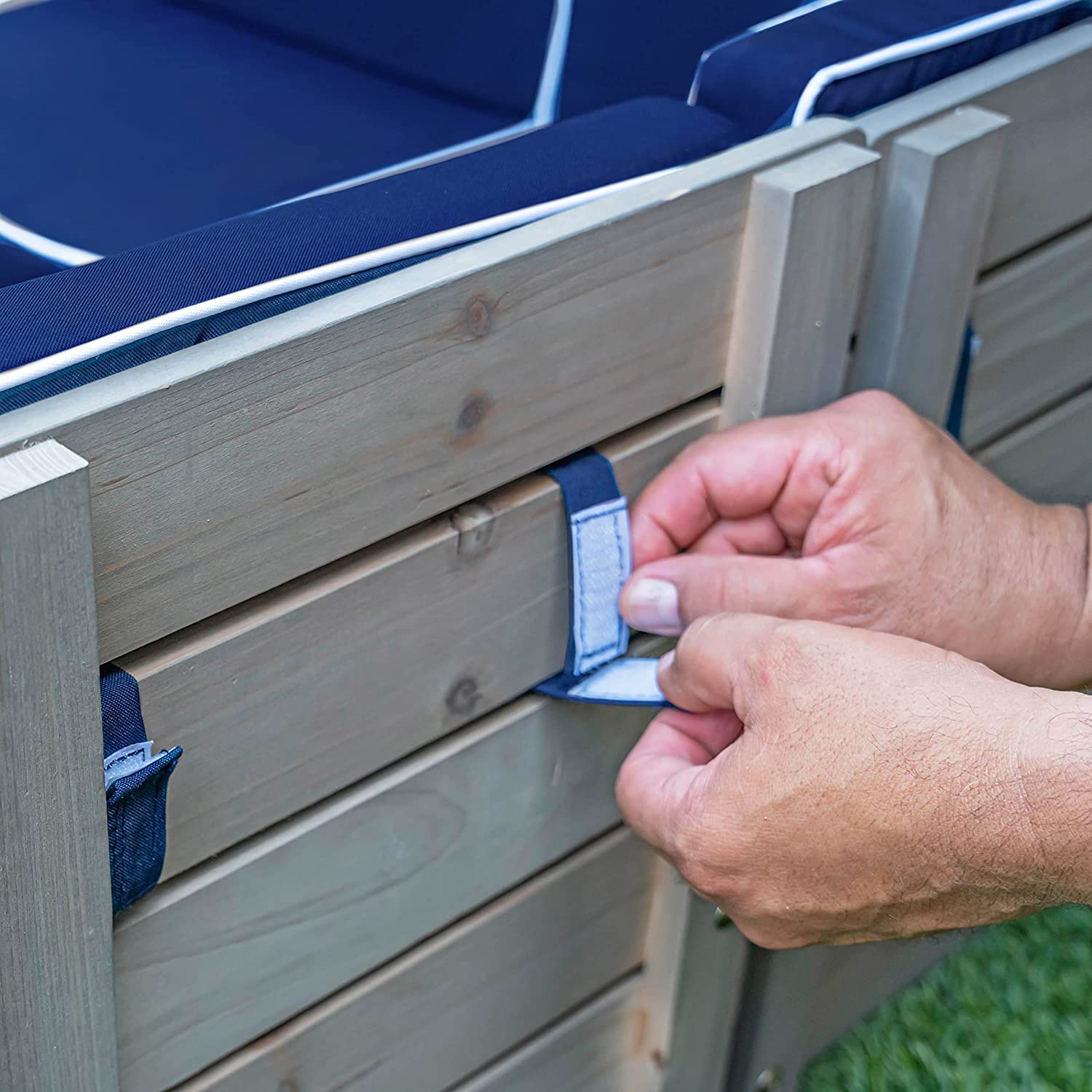 【Furniture】KidKraft 534 Double chaise longue avec porte-gobelets - Expresso et écru - en bois , Meuble de jardin pour enfant, 3-6 Ans