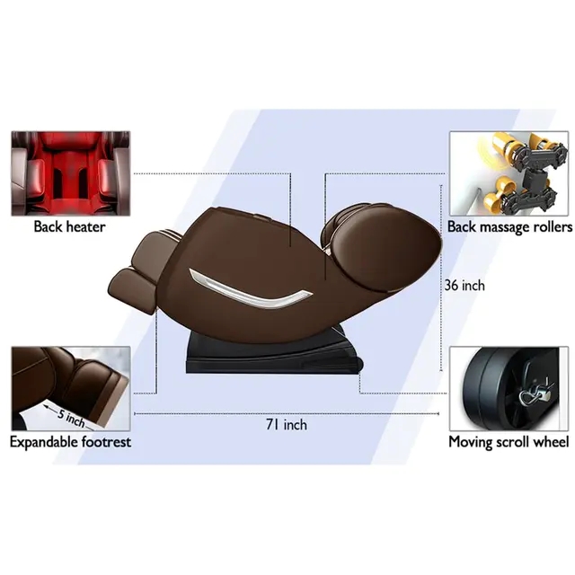 【Appliances】Electric Faux Leather Reclining Heated Full Body Massage Chair