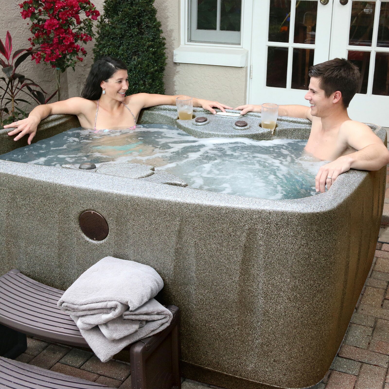 【Sports&Outdoors】Aquarest Spas, 4 - Person 12 - Jet Rectangular Plug And Play Hot Tub