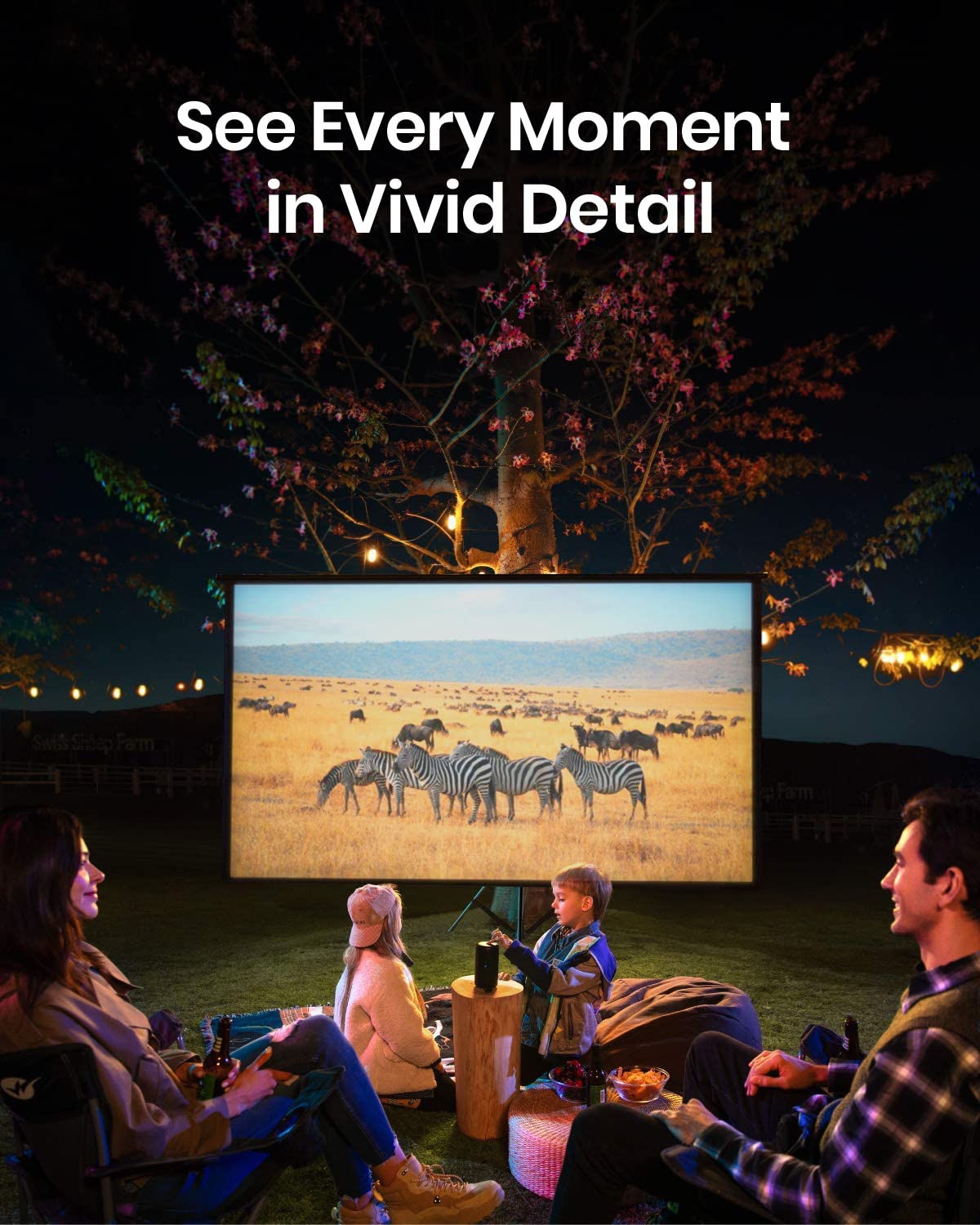 【Electronics】Smart Wi-Fi Mini Projector, 100 ANSI Lumen Portable Projector, 360° Speaker, Movie Projector