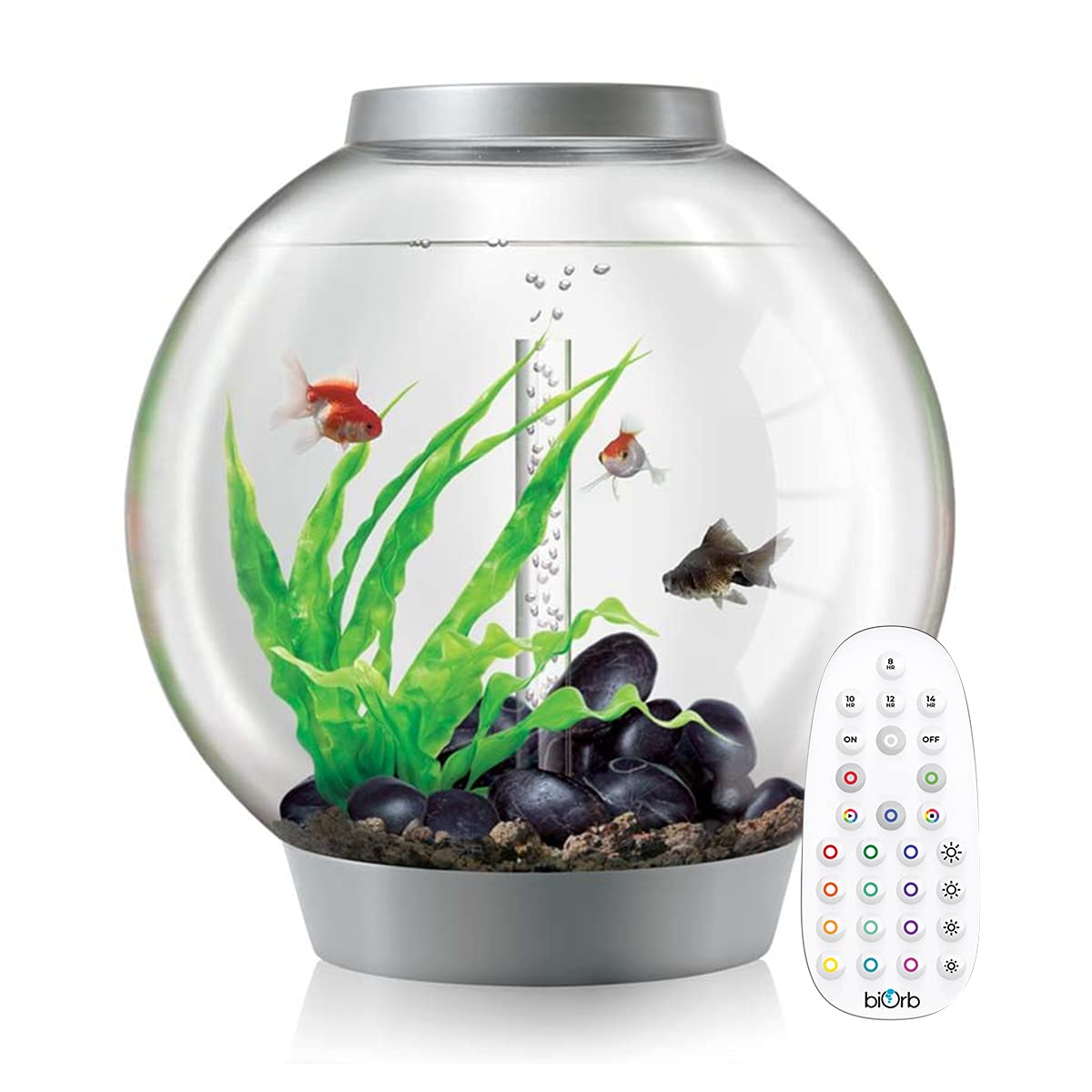 【Pet】Classic 60L Aquarium in Silver with MCR LED Lighting, Heater Pack & Silver Stand