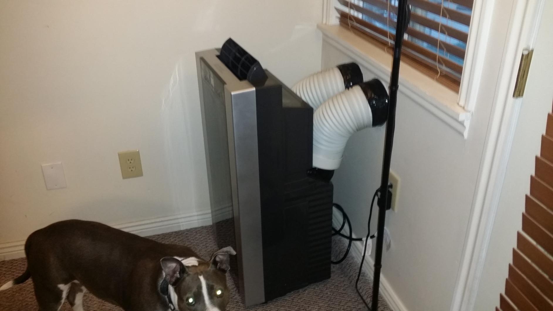 【Appliances】14,000 BTU Dual Hose Portable Air Conditioner with Dehumidifier & Fan for Rooms Up to 500 Square Feet