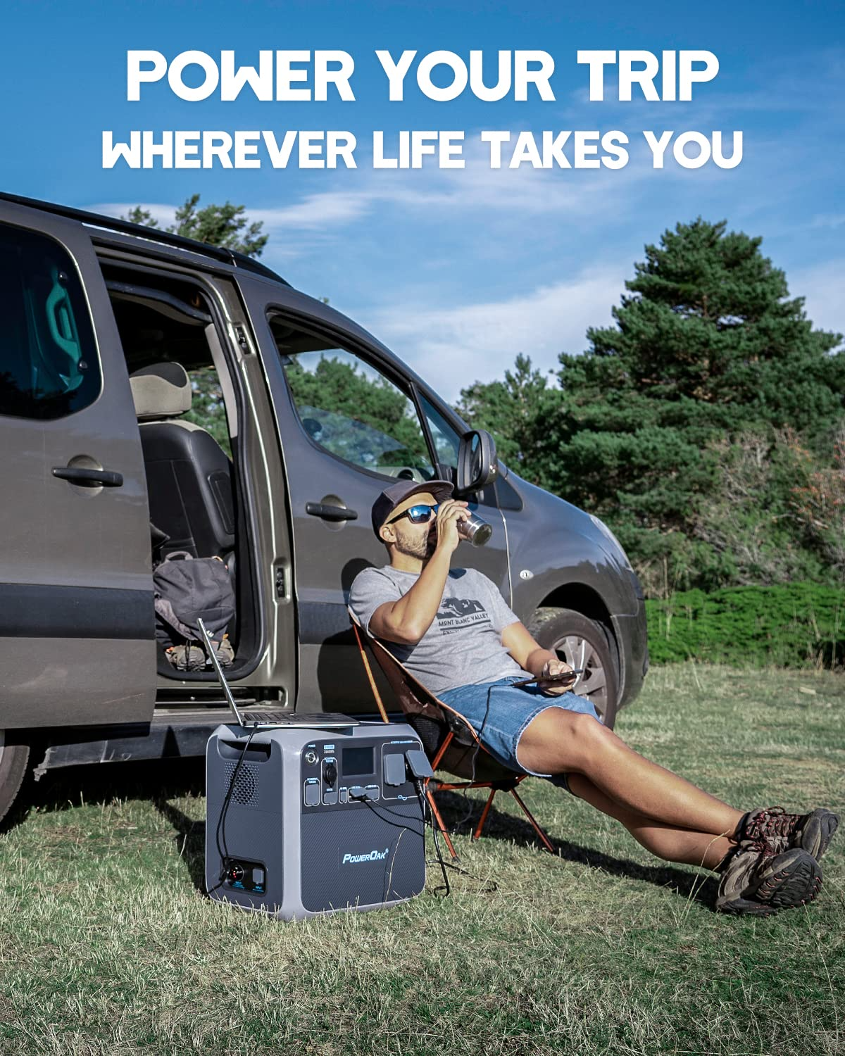 【Appliances】Portable Power Station Solar Generator with 2000Wh LiFePO4 Battery 2000W Inverter