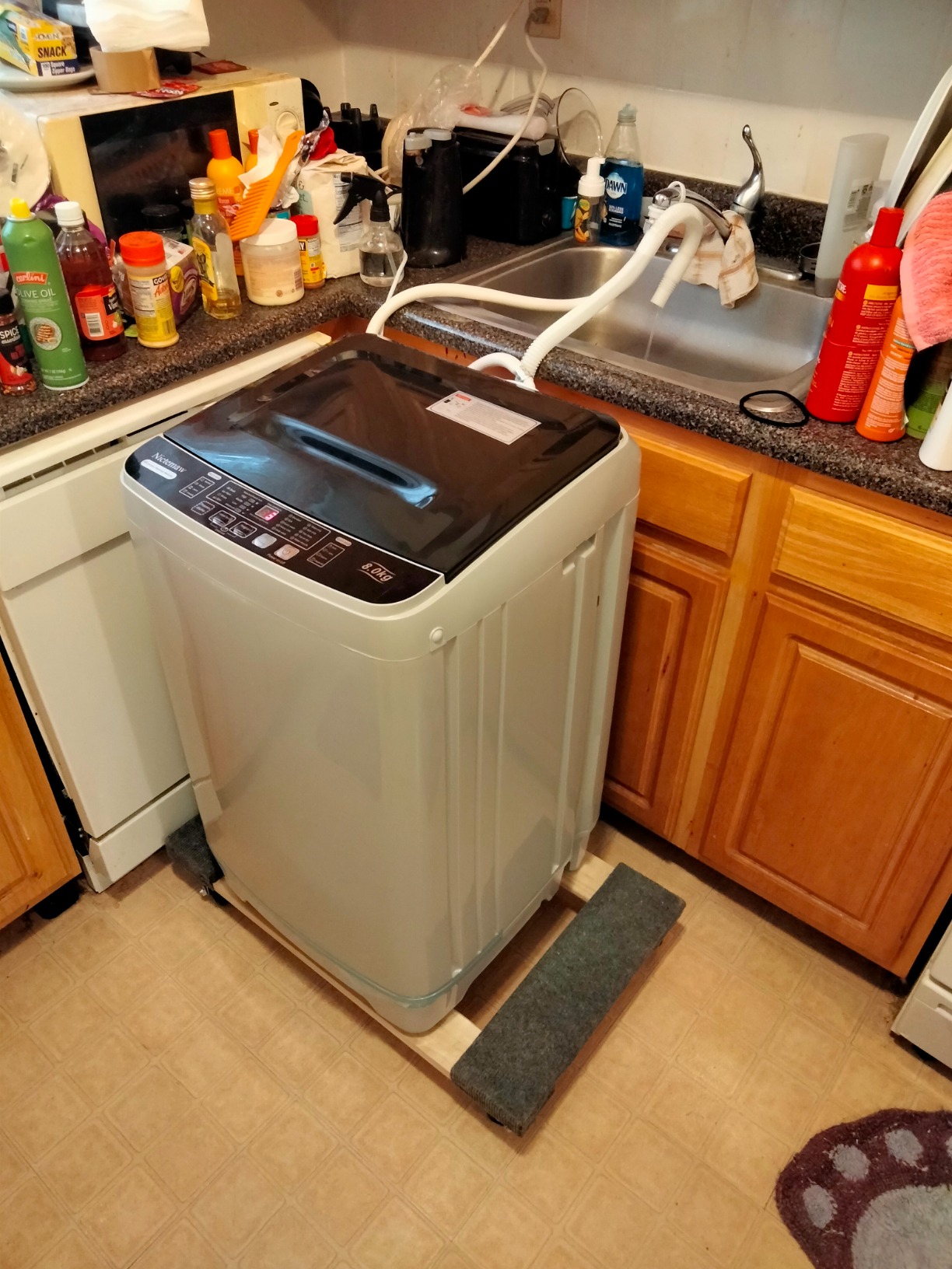 【Appliances】Portable Washer Nictemaw 17.8Lbs Capacity Full-Automatic Washer Machine 1.9 Cu.ft