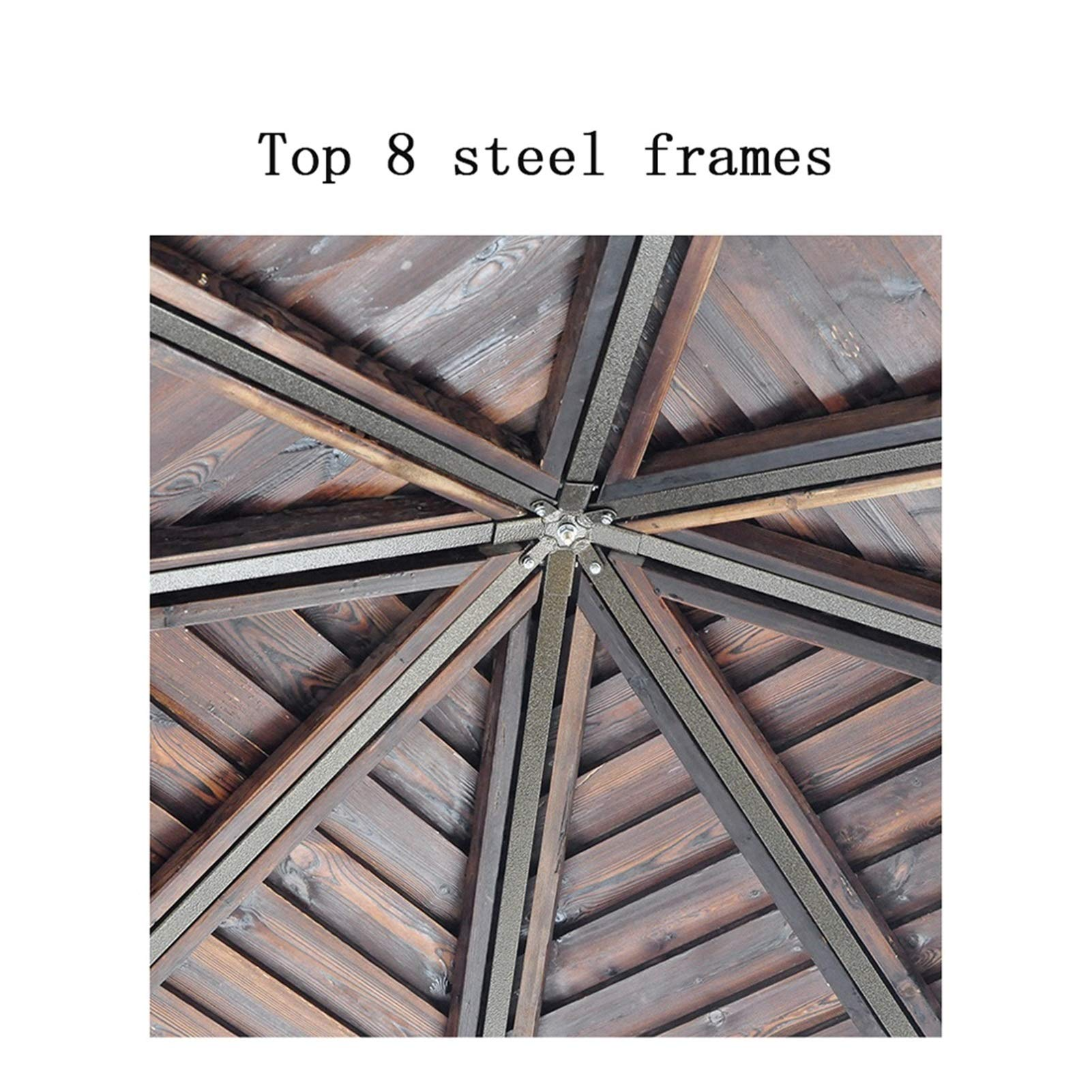 【Gazebo】Outdoor Pergola Villa Garden Furniture, Patios Outdoor Courtyard Pavilion with Cradle, Grape Rack