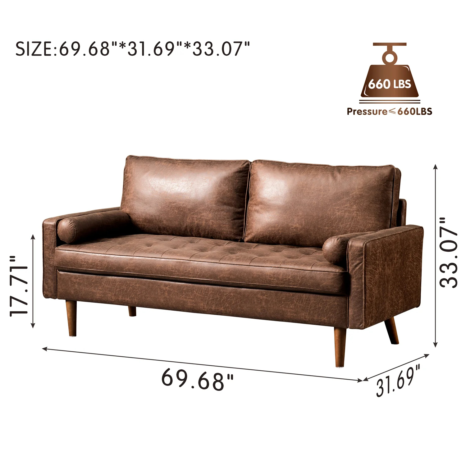 【Furniture】Aisha 69.68'' Upholstered Loveseat