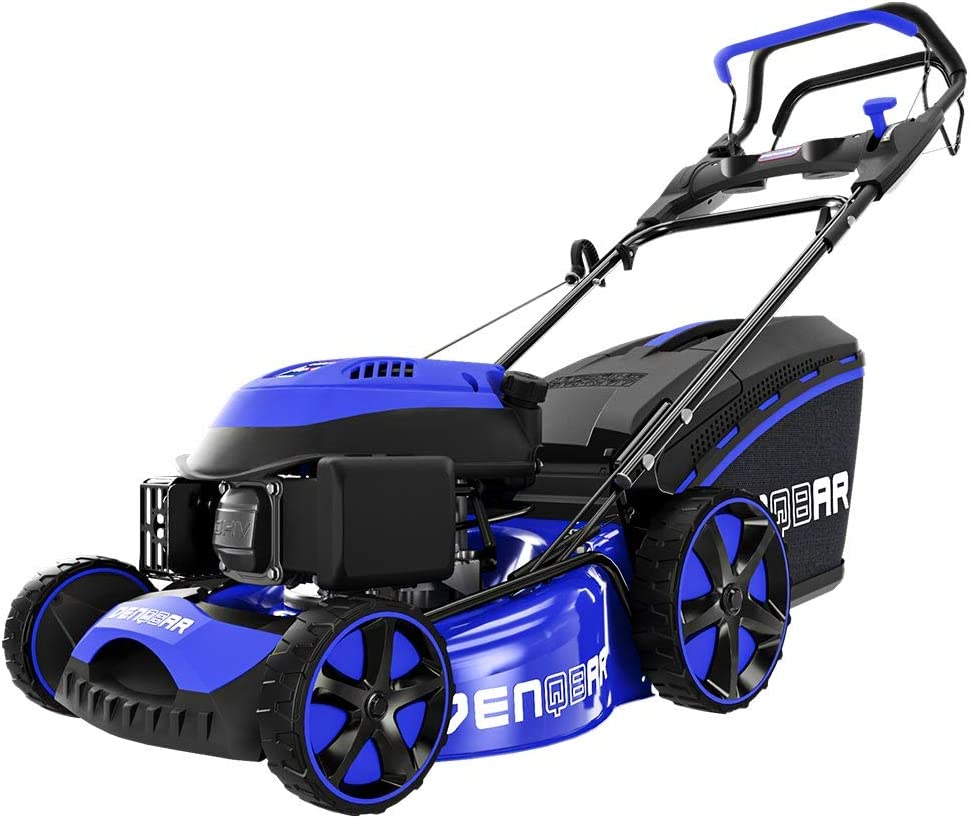 DENQBAR DQ-R46 Petrol Lawnmower (7-in-1, 46 cm Cutting Width, Mulcher, Mower, Wheel Drive with GT Gear