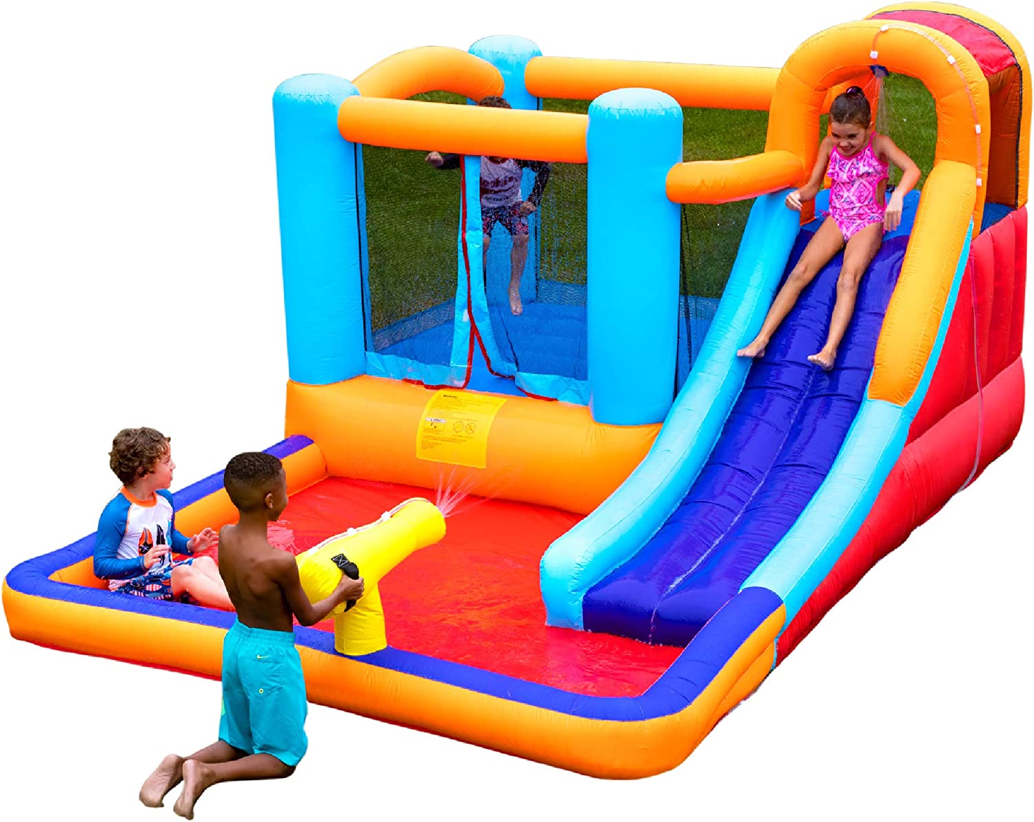 【Baby&Kids】Double Water Slide with Climbing Wall  6.5x13x11 FT  Inflatable Double Water Slide
