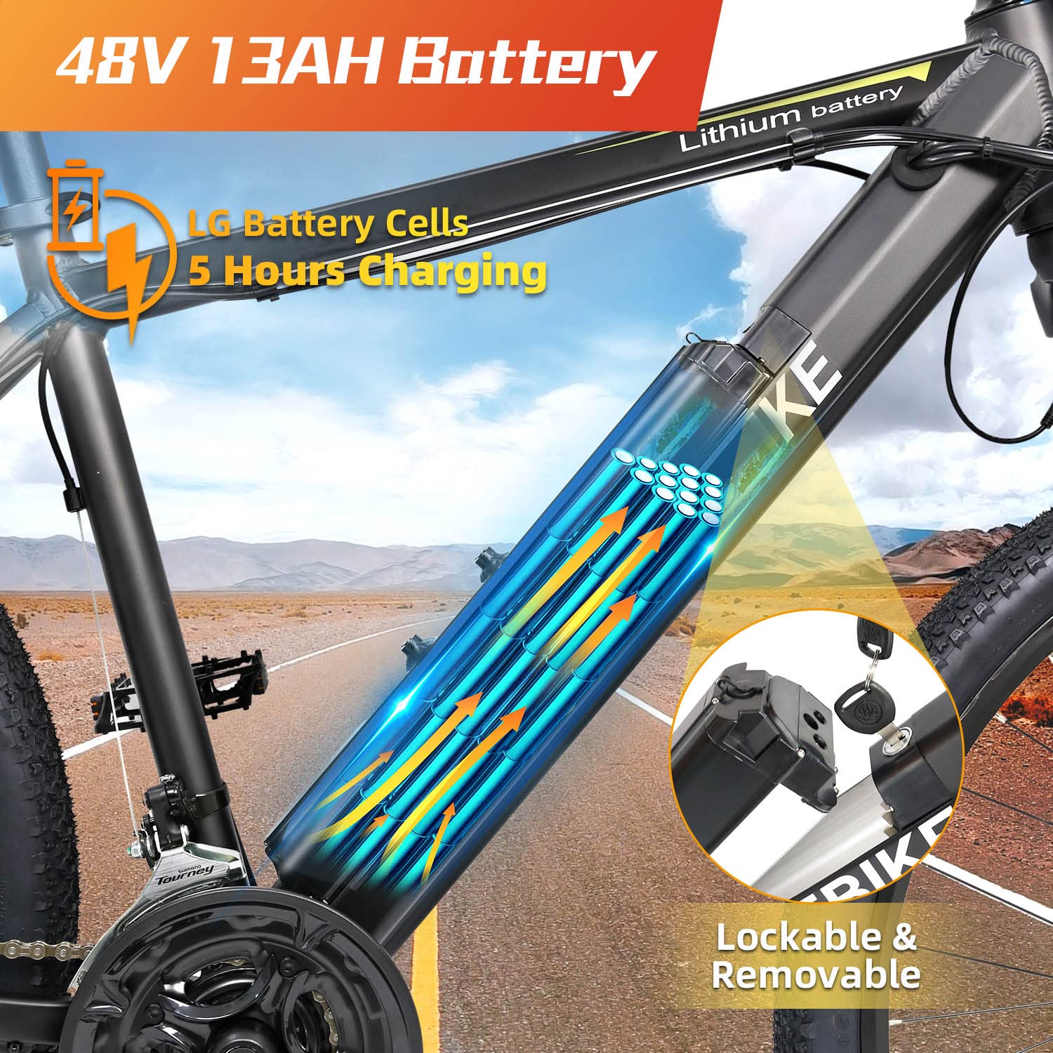 【Sports&Outdoors】Electric Bike 750W 48V Mountain Ebikes 26